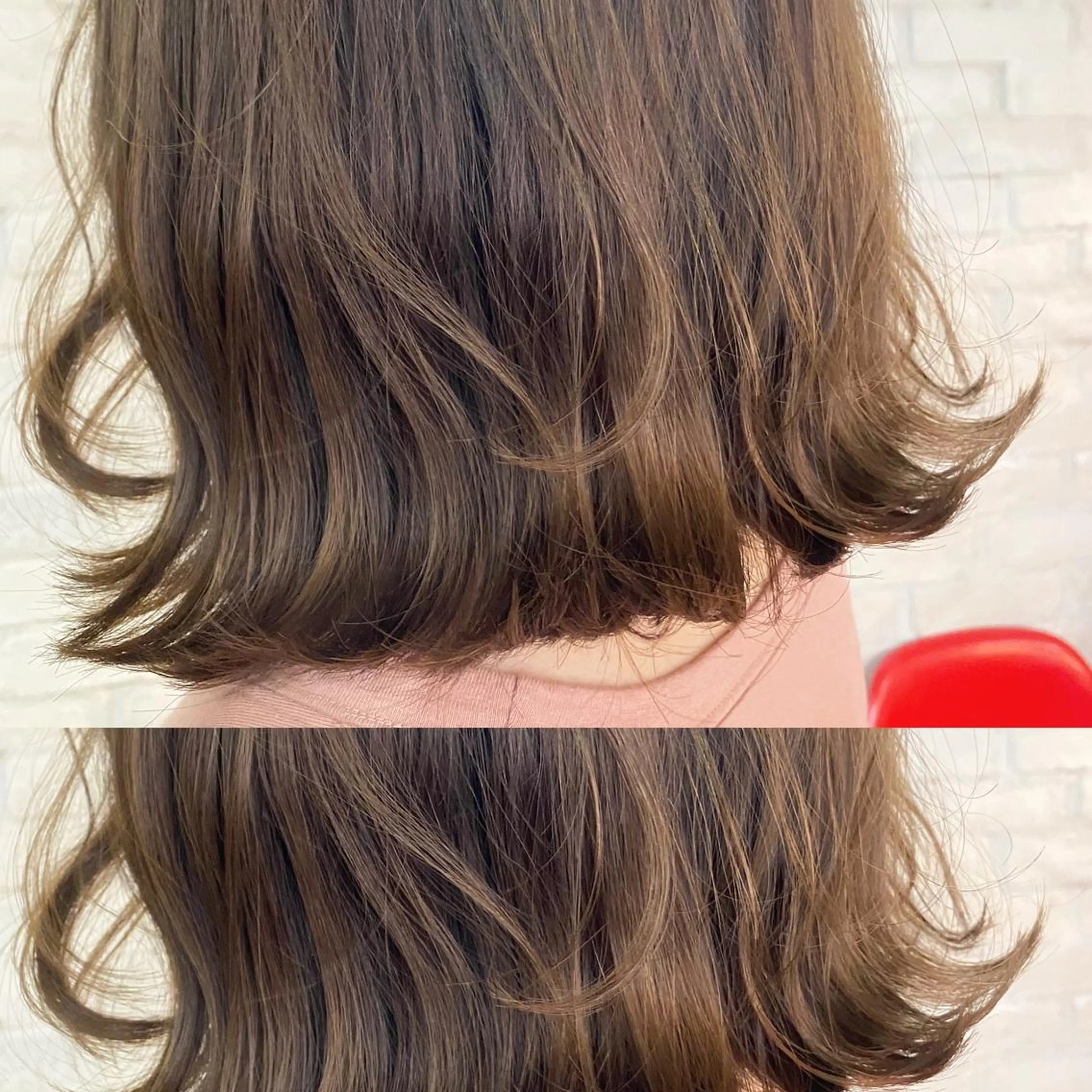 ミディアム カラー ブラウンカラー ショコラブラウン カット ヘアカラー トリートメント ツキノキ ミナのヘアスタイル