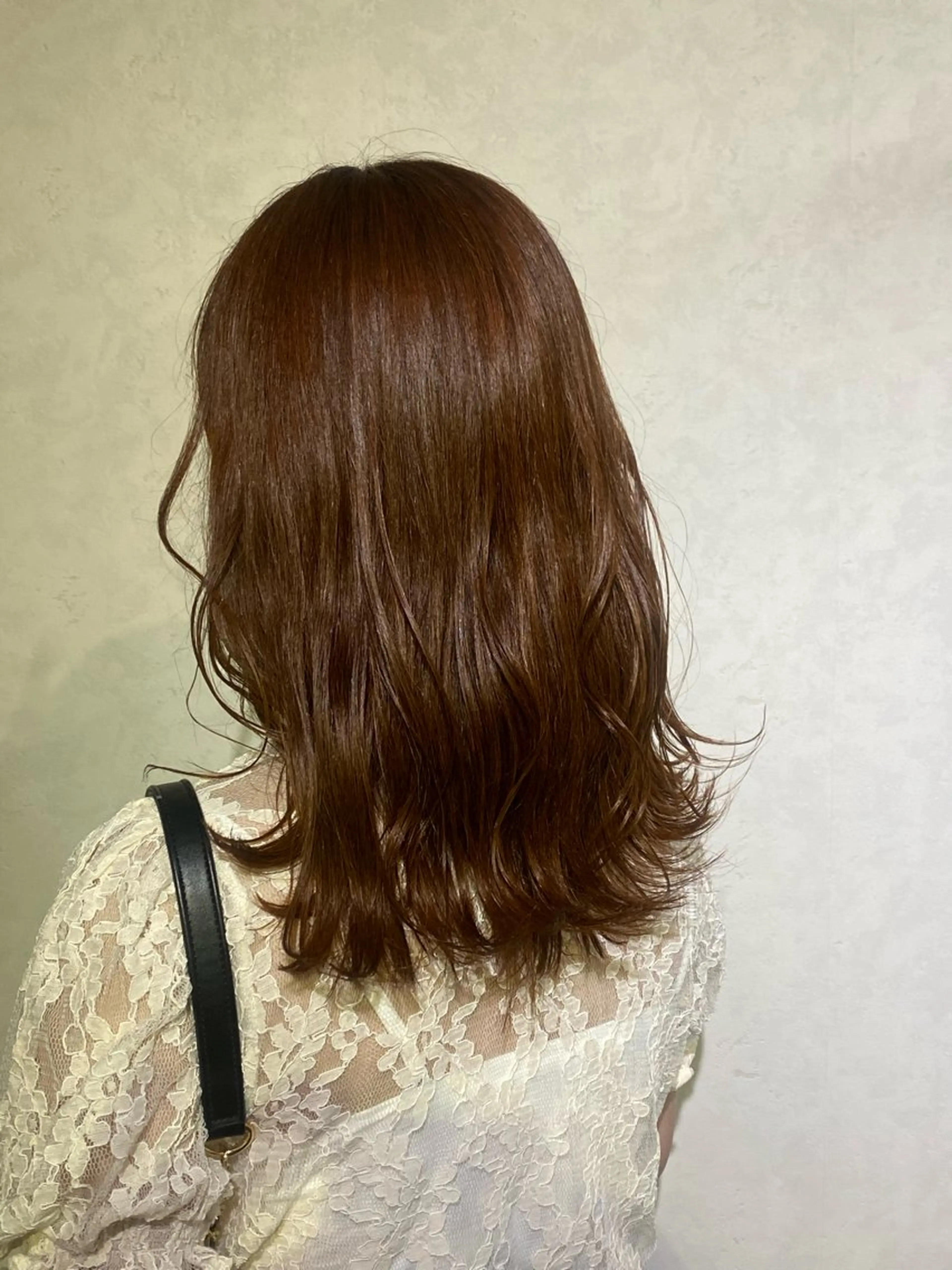 セミロング カラー ブリーチカラーと、髪 質改善。HARUKAのヘアスタイル