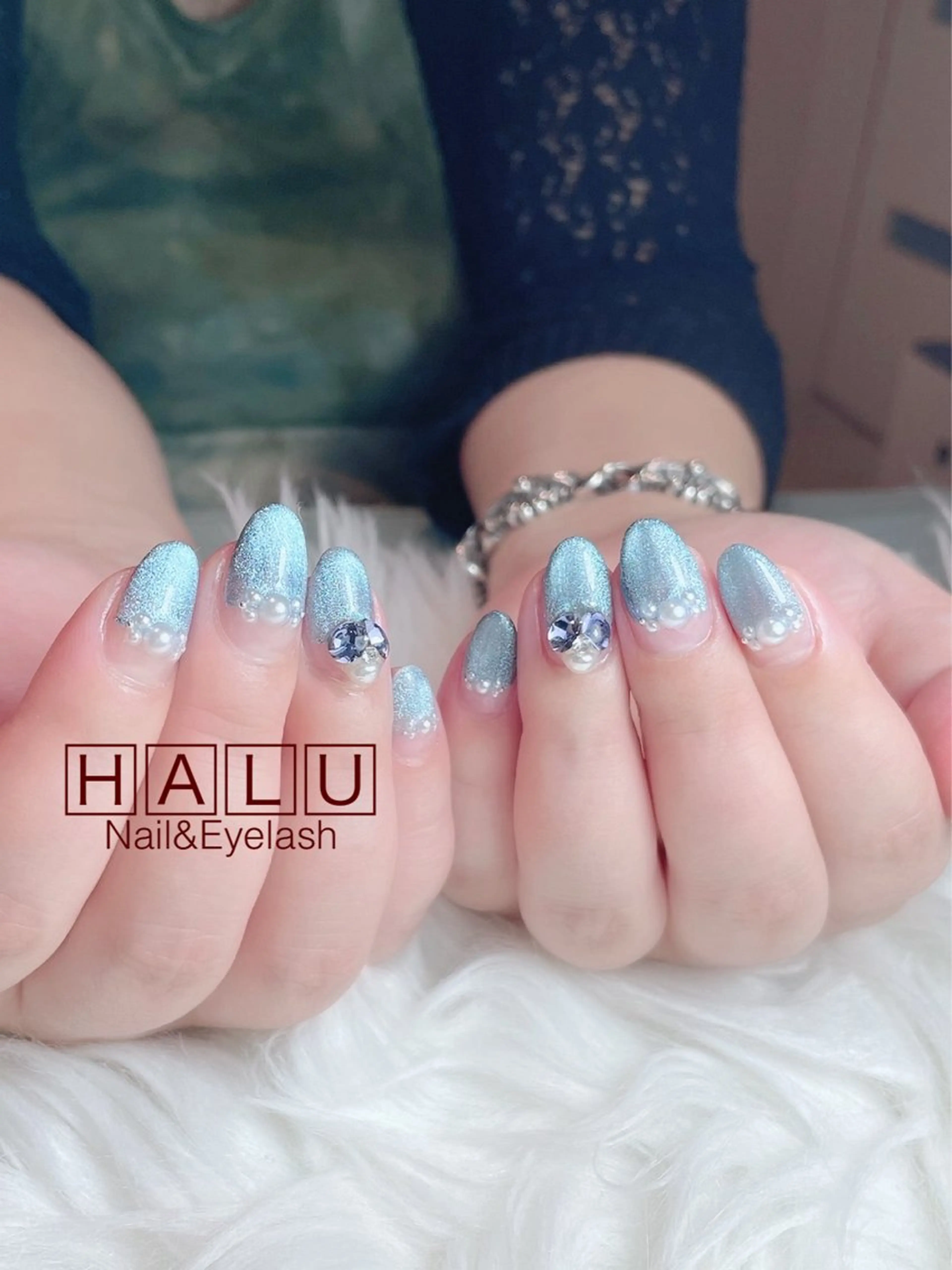 ネイル ブルー HALU ハルのネイルデザイン