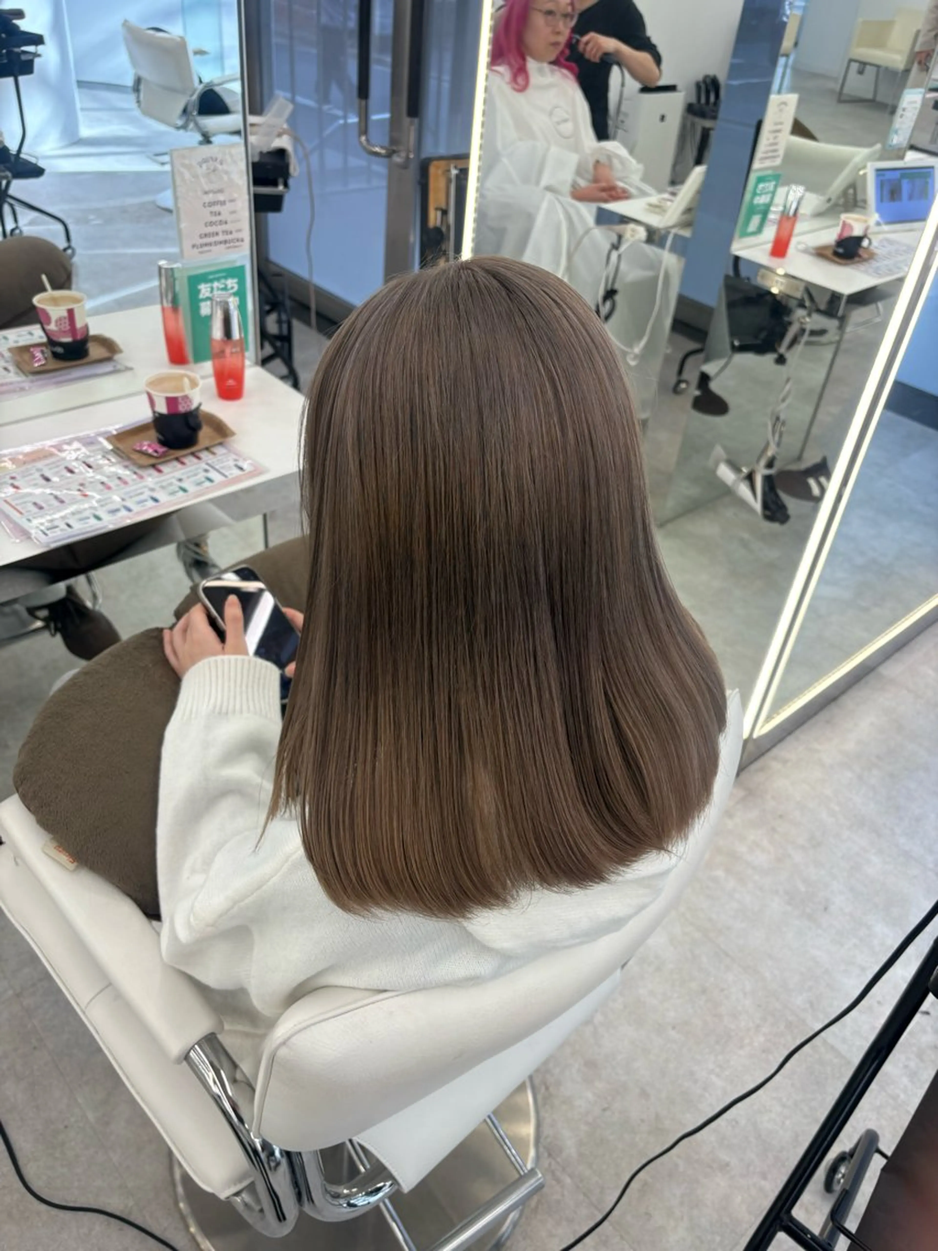 ミディアム ヘアカラー ハイトーン/エクステ /りこぴん🎀のヘアスタイル