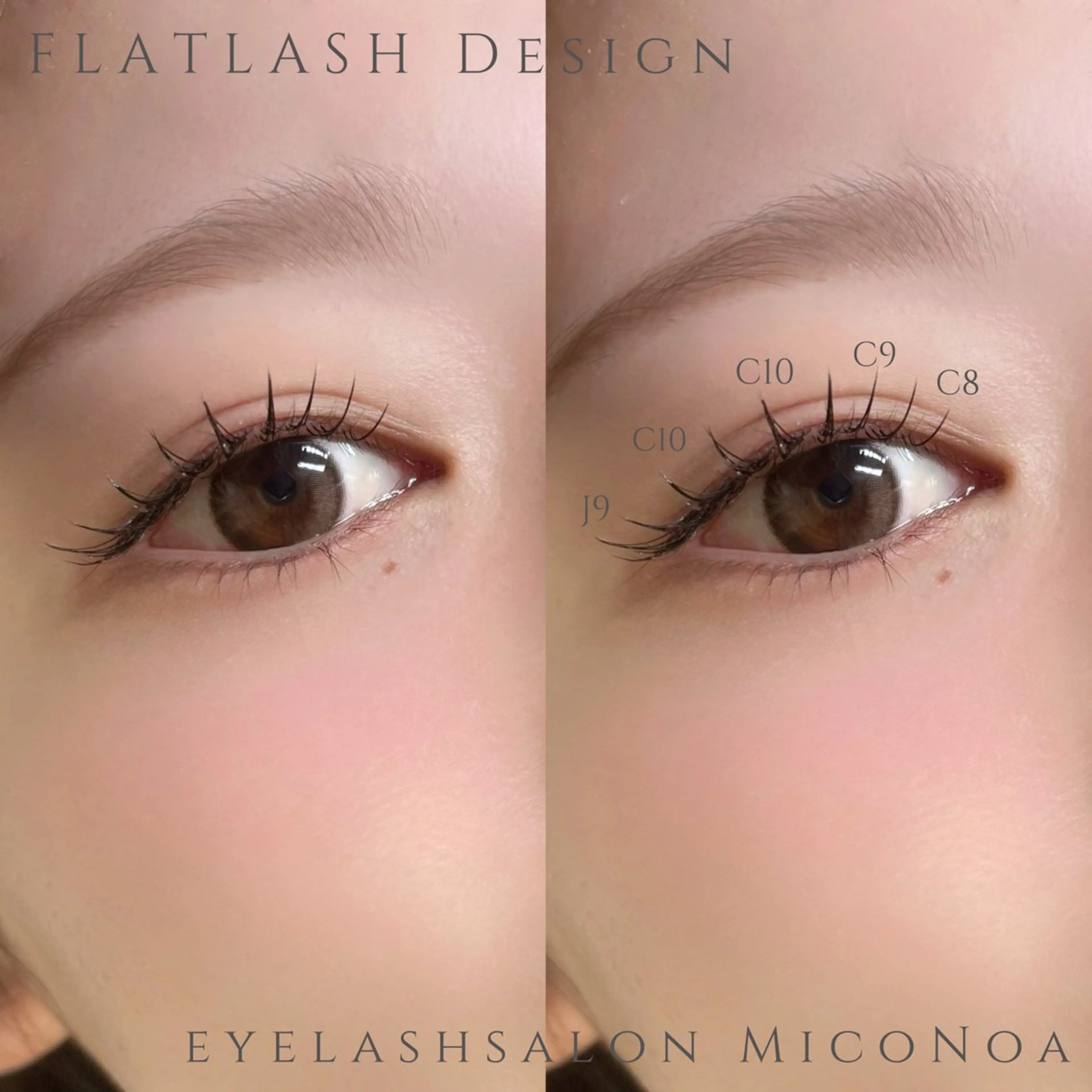 マツエク・マツパ フラットラッシュ ナチュラル マツエク MicoNoa所属・MicoNoa Asamiのマツエク・マツパデザイン