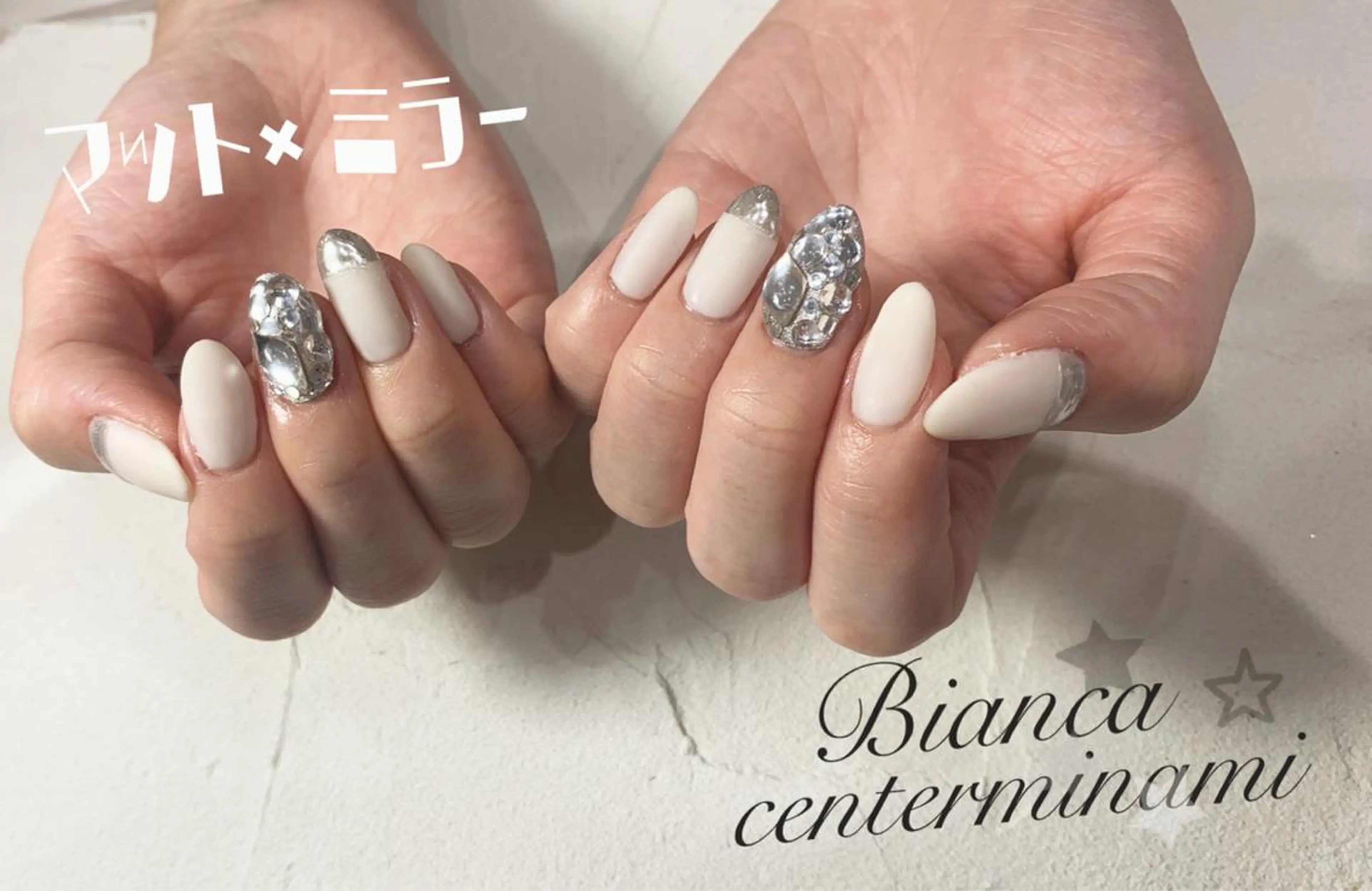 ネイル マットネイル ミラーネイル ハンドネイル Bianca KIKUTIHARAのネイルデザイン