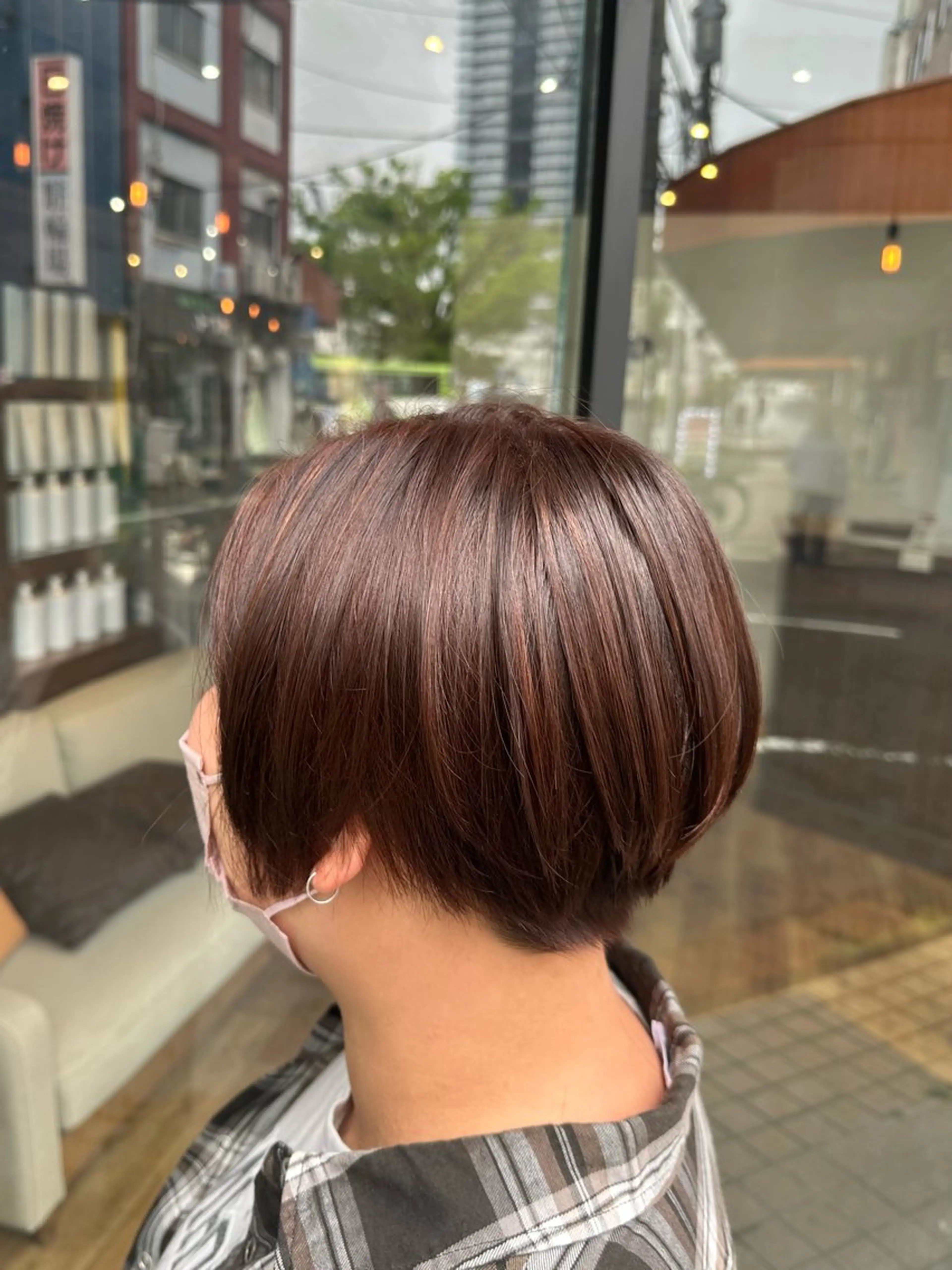 ショート カラー ブラウンカラー ハイライトカラー オレンジ オレンジブラウン ハイライト ヘアカラー いまじゅく あおいのヘアスタイル