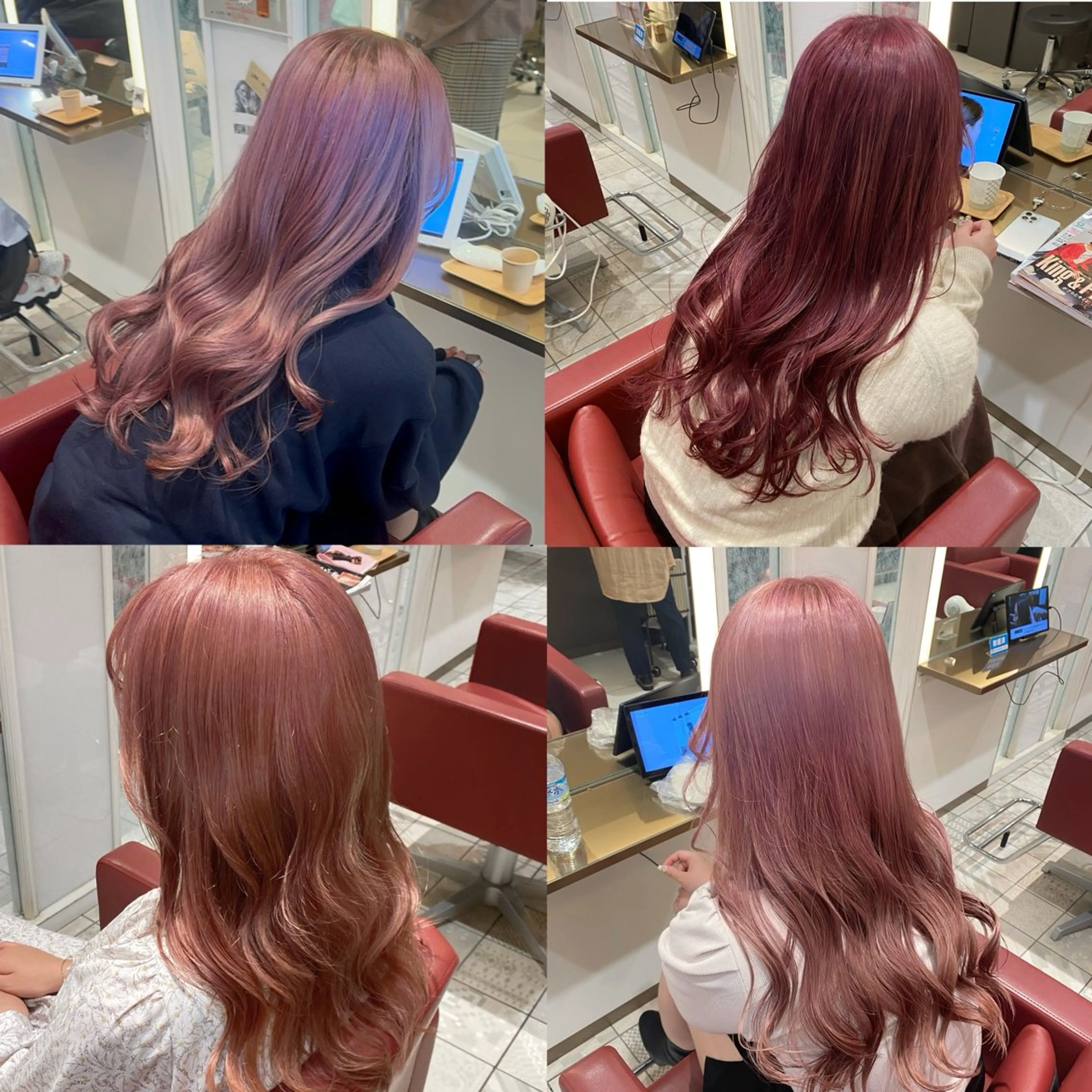 ロング カラー ブリーチ ピンクカラー 谷田部 千鶴のヘアスタイル