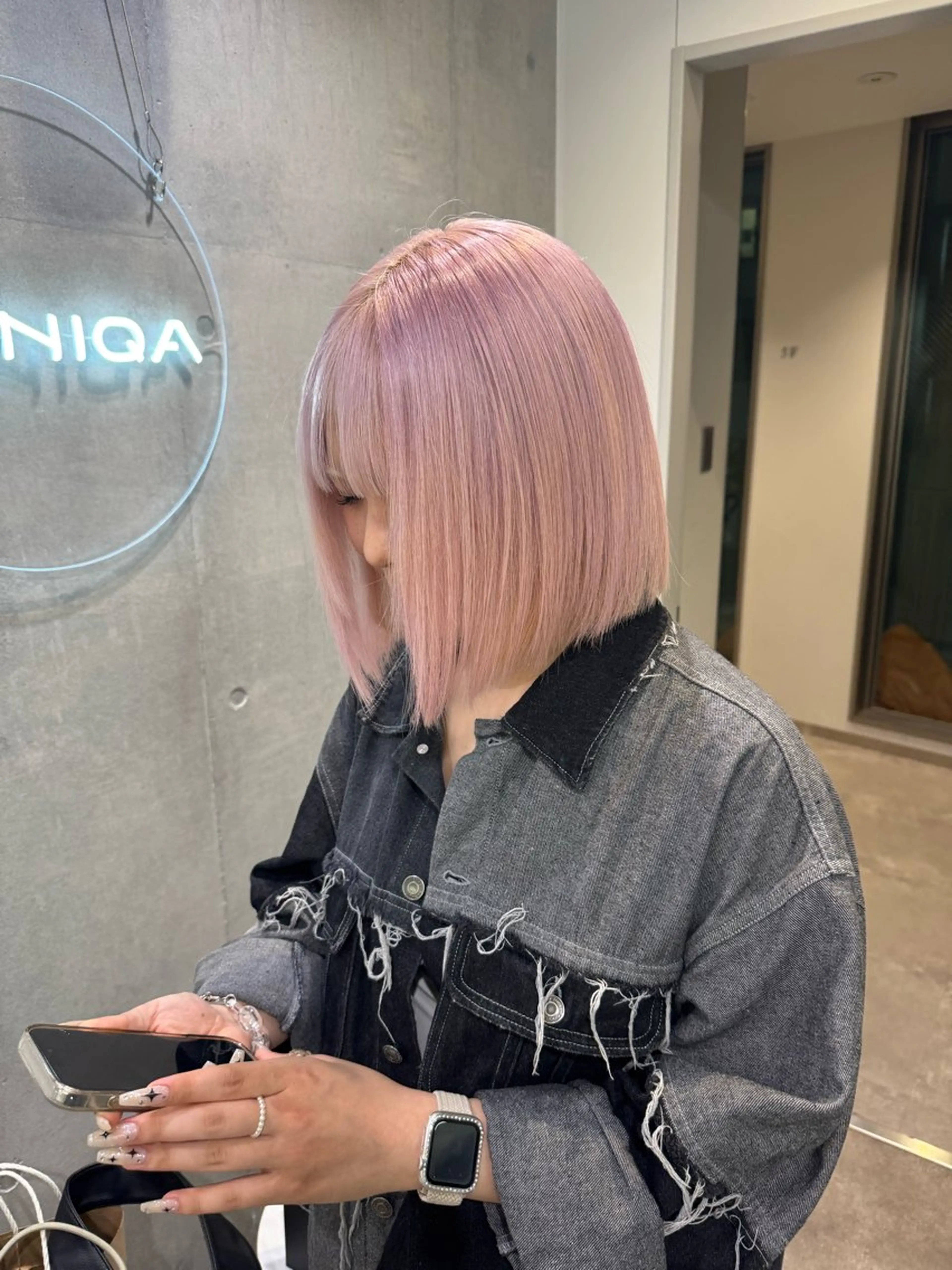 ショート カラー ヘアカラー ハイトーン/ピンク カラー/めい🎀のヘアスタイル