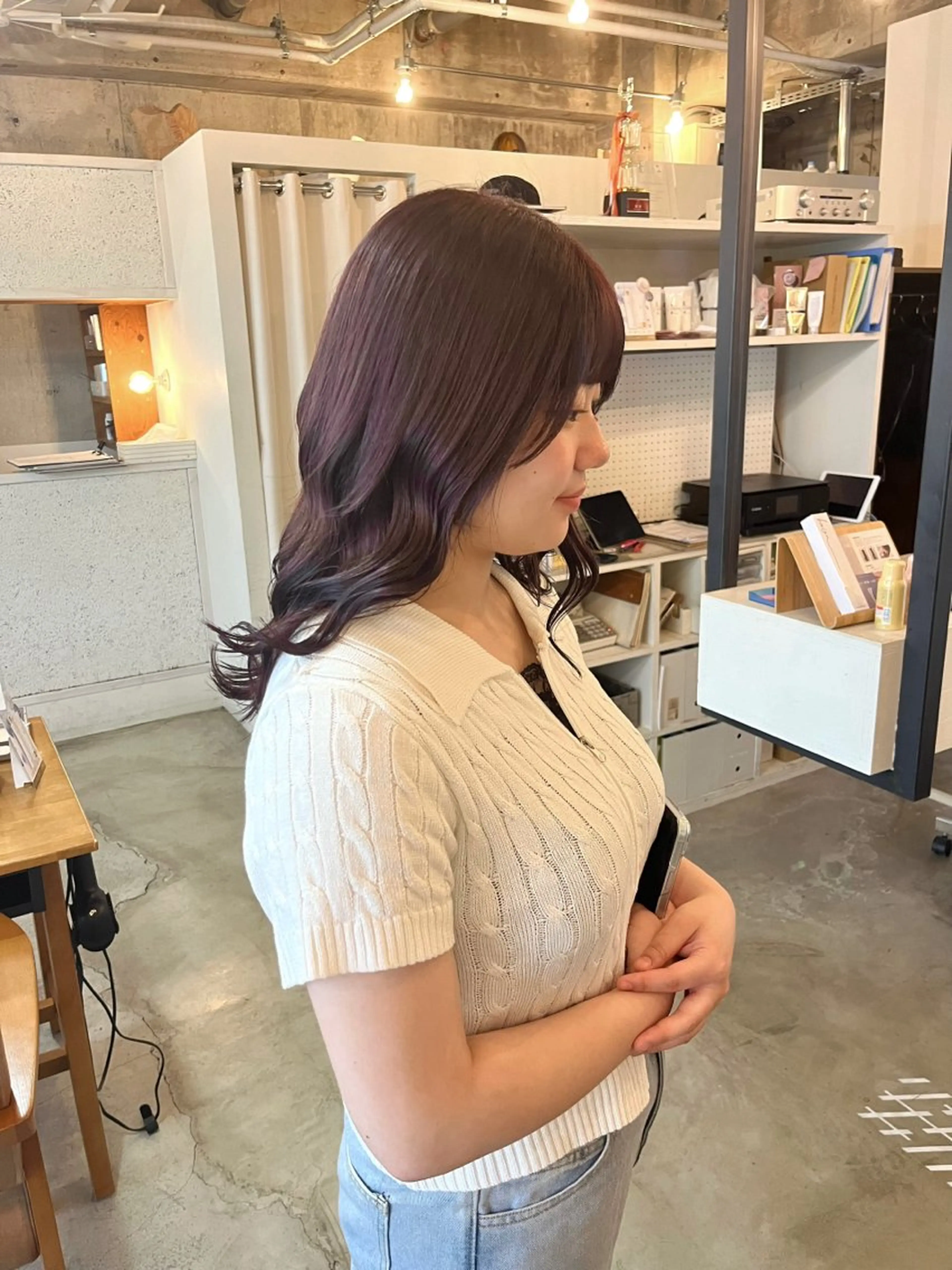 セミロング カラー ブリーチ ブリーチなしカラー カット ヘアカラー トリートメント 堀出 芽衣/垢抜け/美髪のヘアスタイル