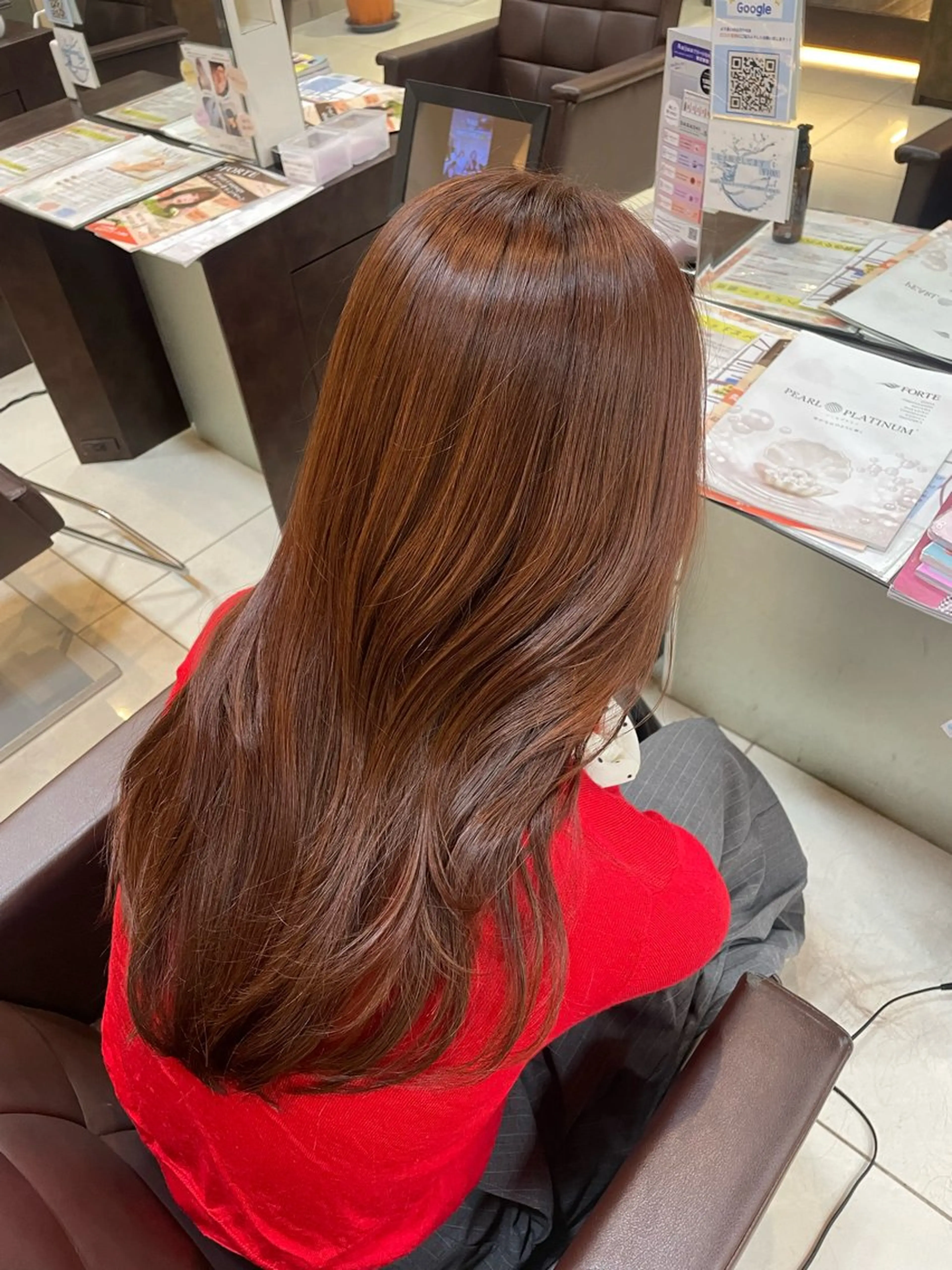 セミロング カラー ヘアカラー 🤎韓国ヘア ベージュ まゆか🤎のヘアスタイル