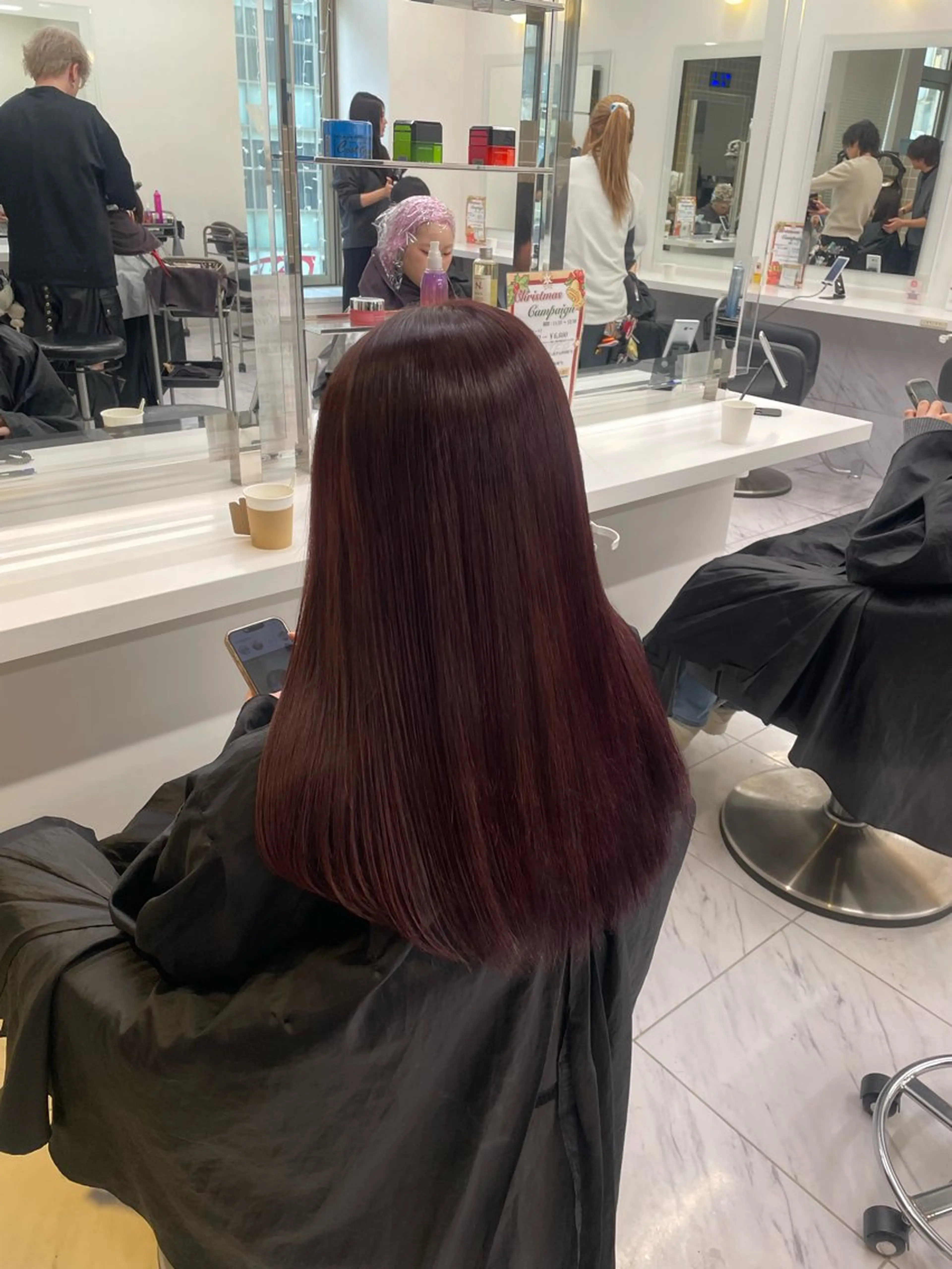 セミロング カラー ヘアアレンジ ヘアカラー トリートメント ヘアセット 💗横浜美容室 💗HARUNAのヘアスタイル