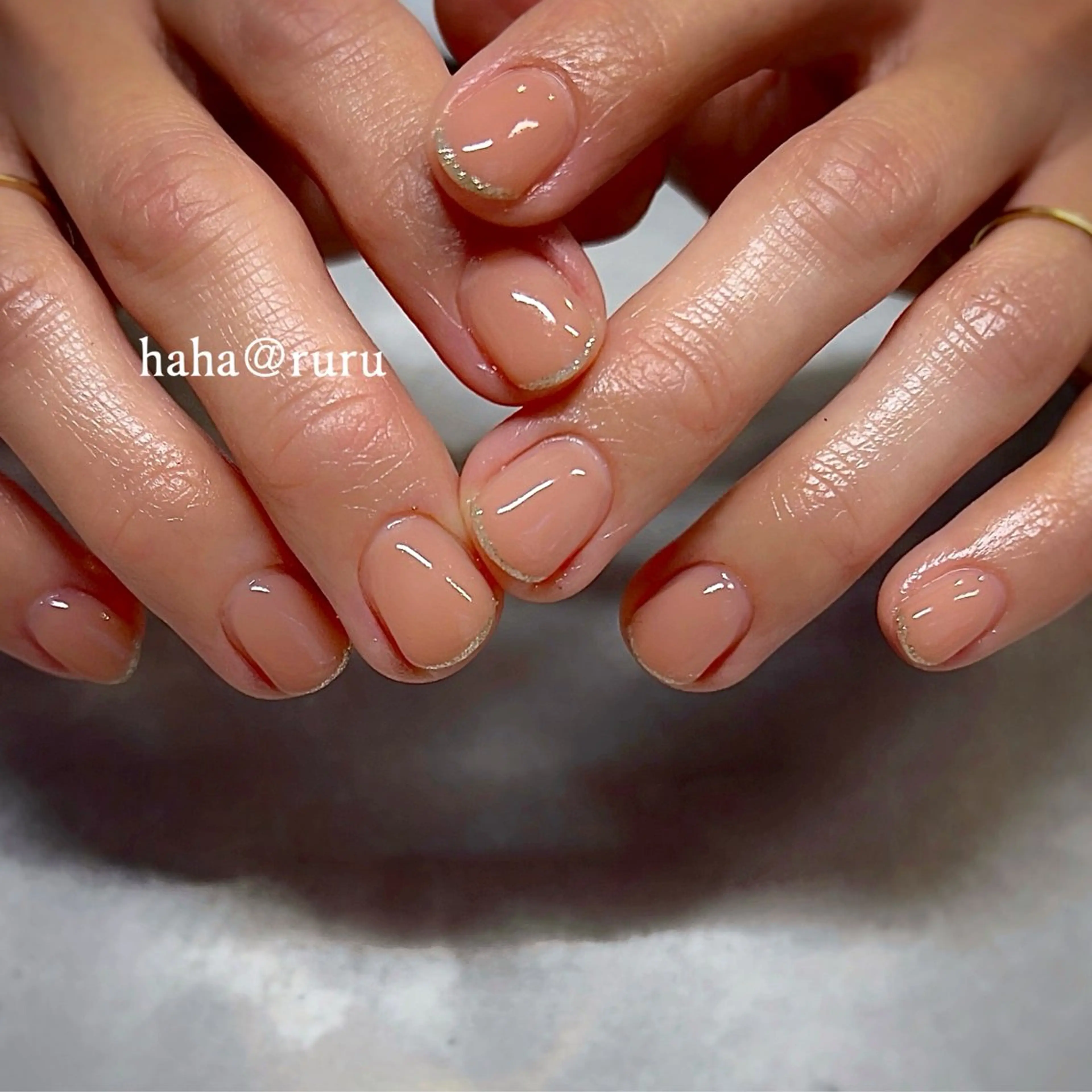 ネイル フレンチネイル キラキラネイル ワンカラーネイル ハンドネイル haha@ ruruのネイルデザイン