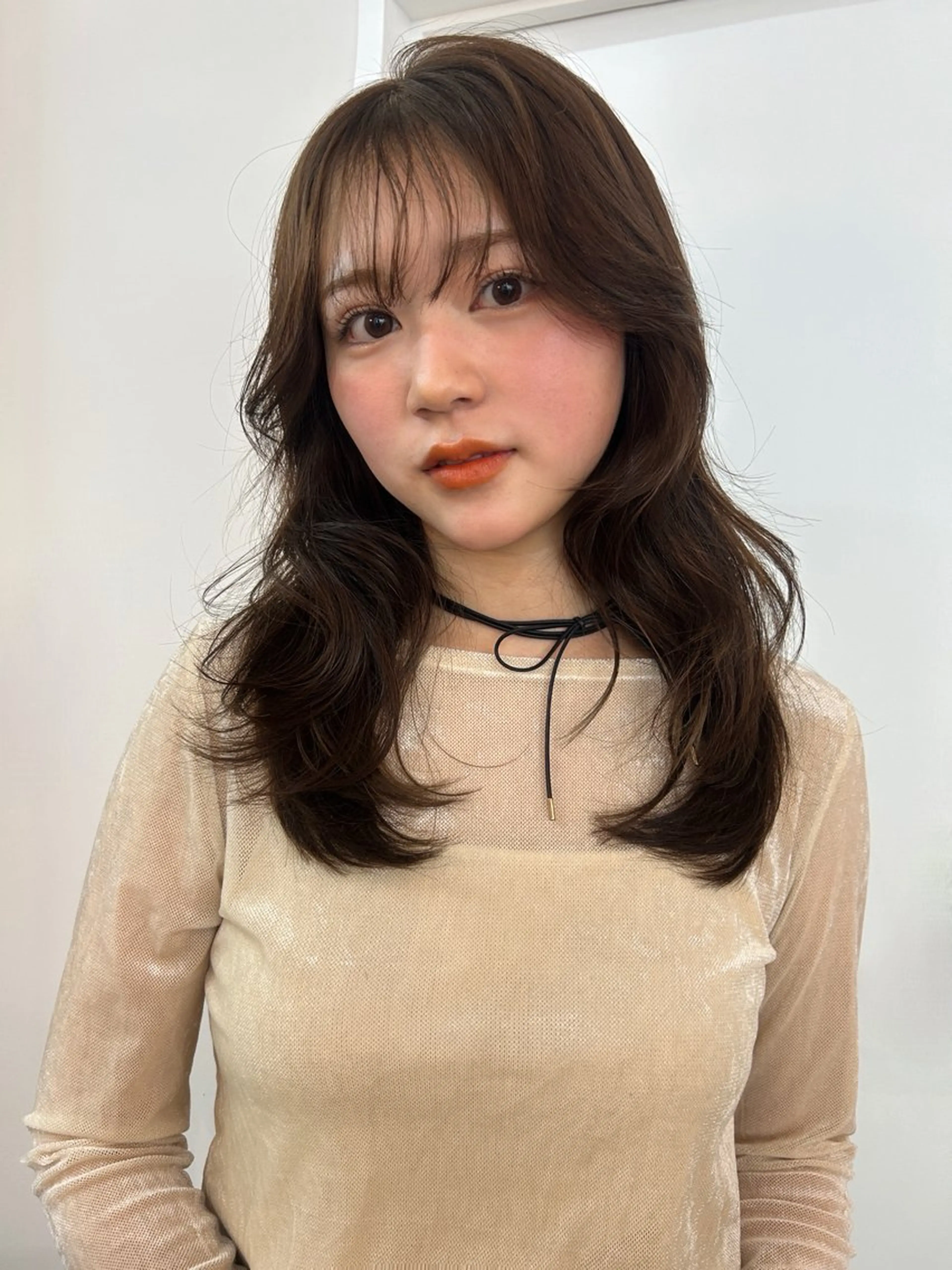 セミロング カット ヘアカラー トリートメント レイヤーカット/ 透明感カラーmikuのヘアスタイル