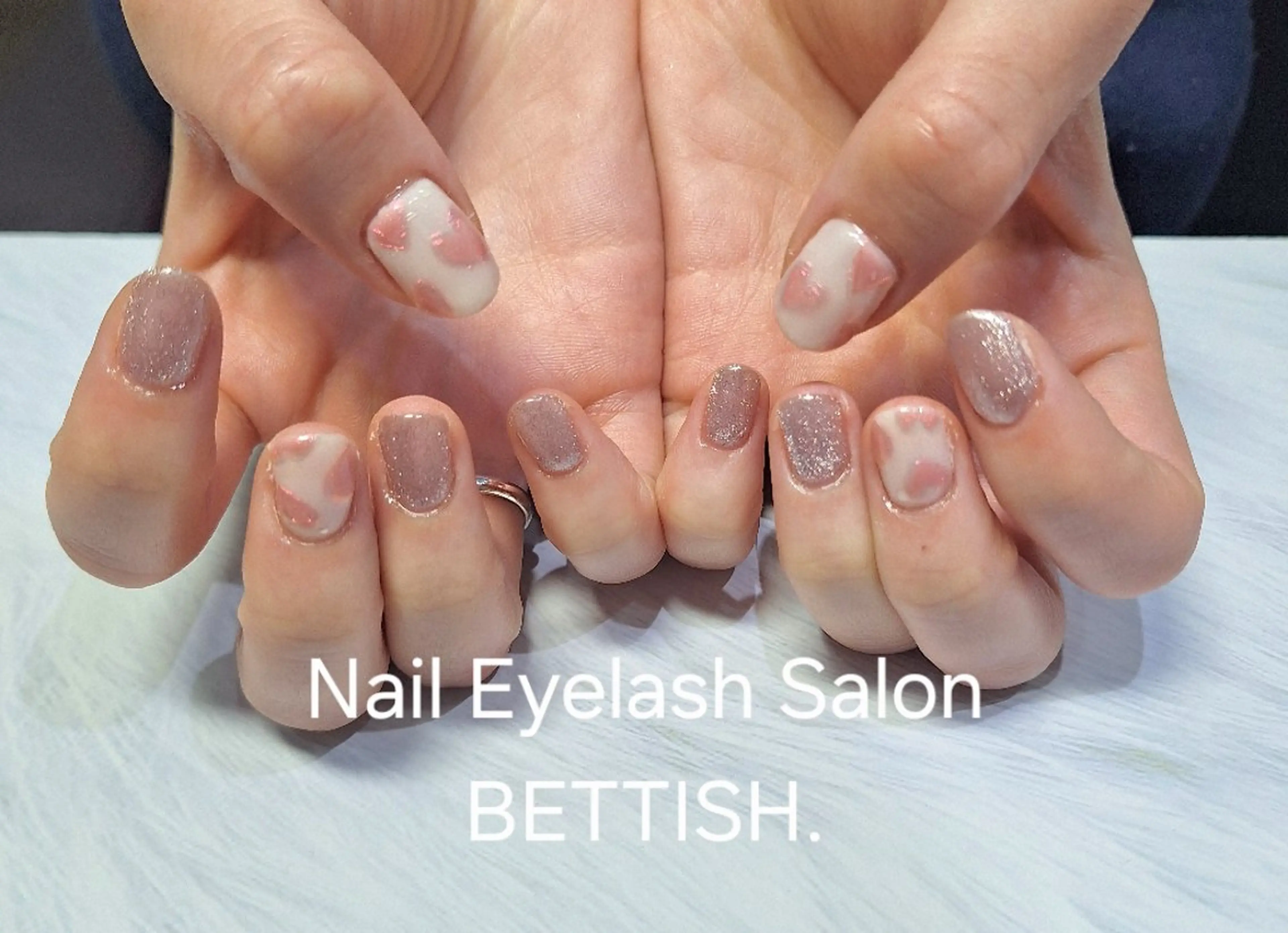 ネイル ハート ピンク ハンドネイル BETTISH　 　AIRIのネイルデザイン