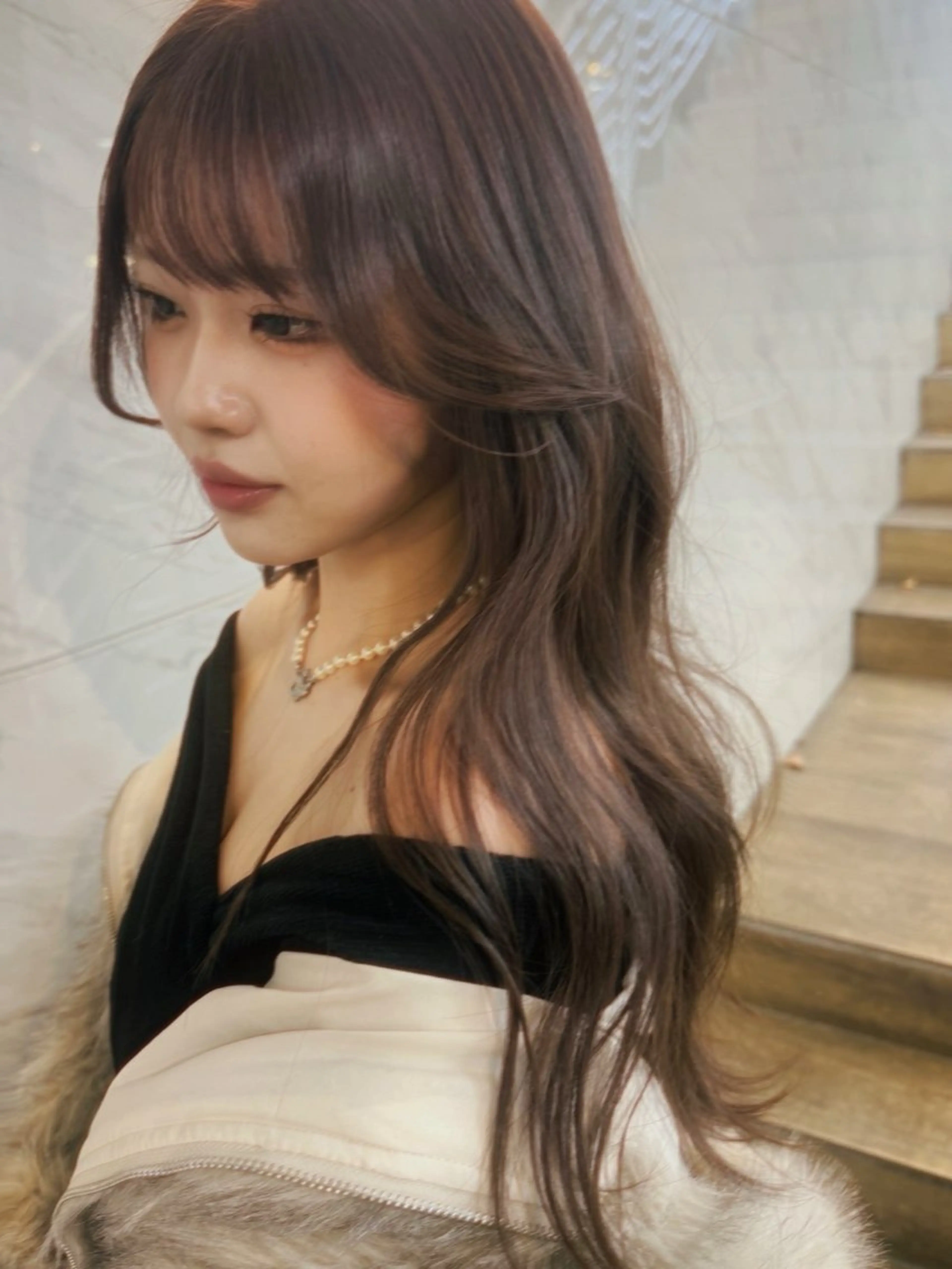 ロング カラー レイヤーカット カット ヘアカラー Pocket仙台 💚モエリのヘアスタイル