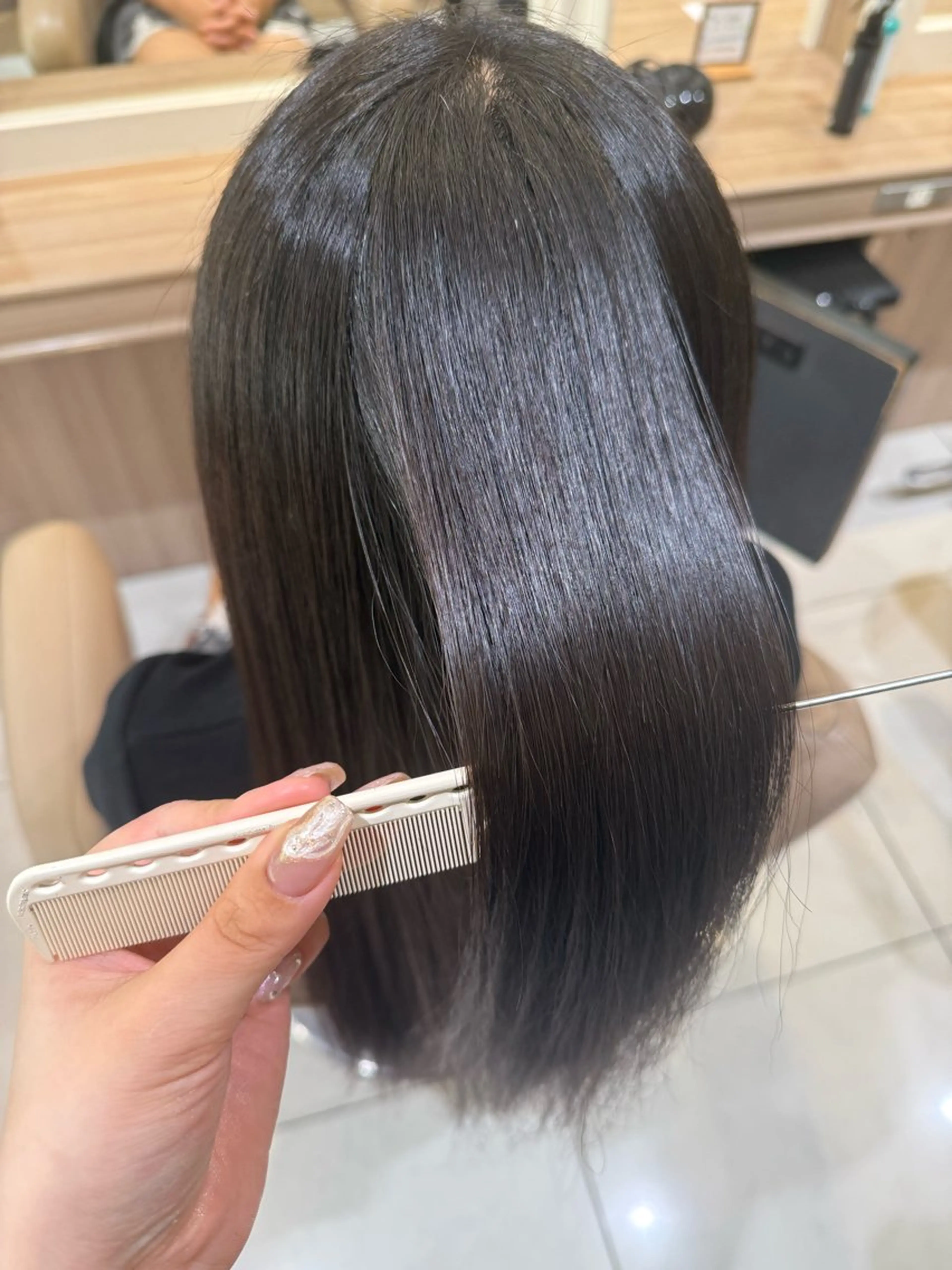 ロング パーマ 縮毛矯正 トリートメント 韓国ヘアメイク🎀/ 縮毛矯正✨山本媛香のヘアスタイル