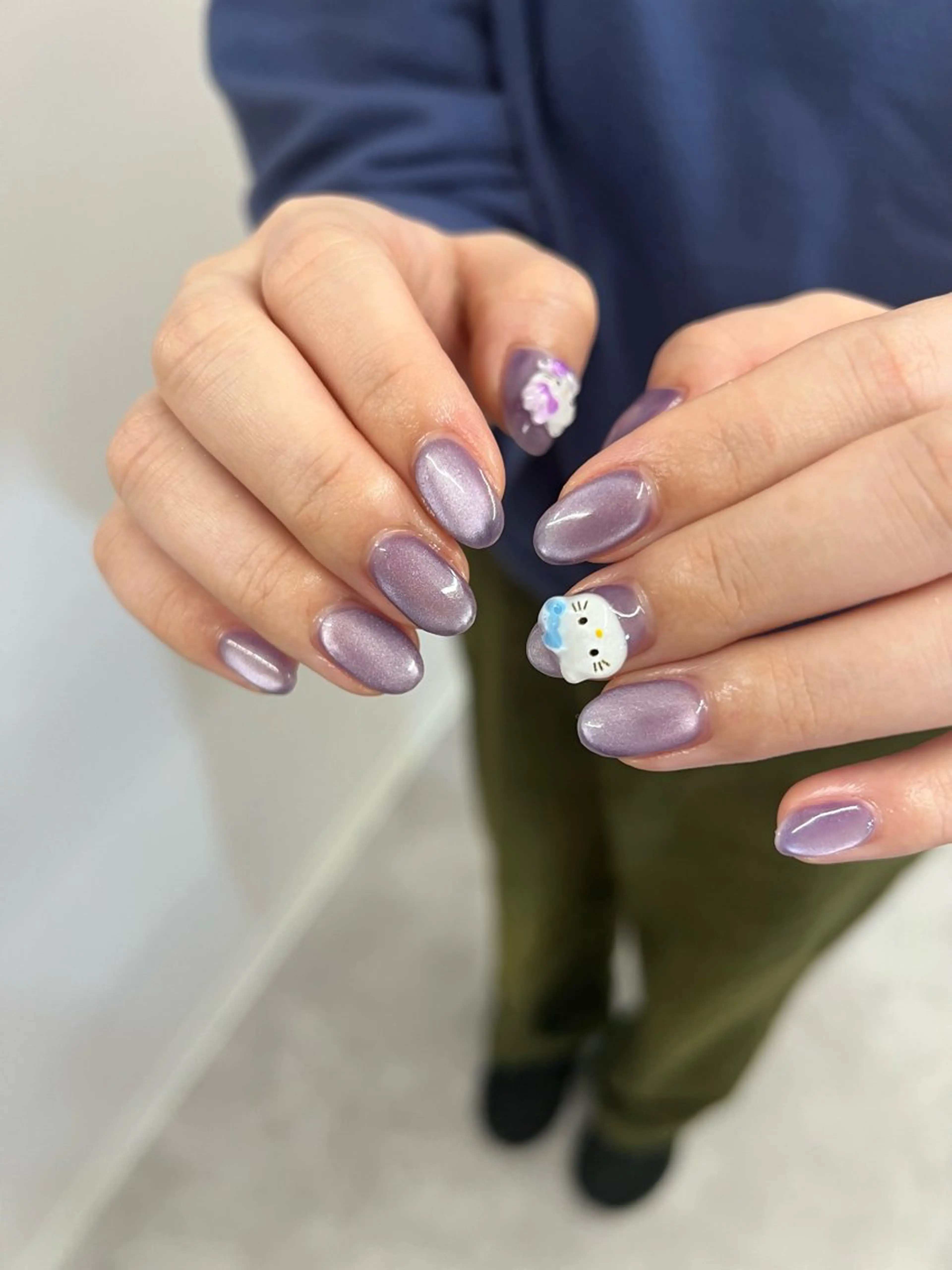 ネイル ジェルネイル マグネットネイル ニュアンスネイル パラジェル パープル ハンドネイル ハンドケア Bana_ Nailのその他イメージ