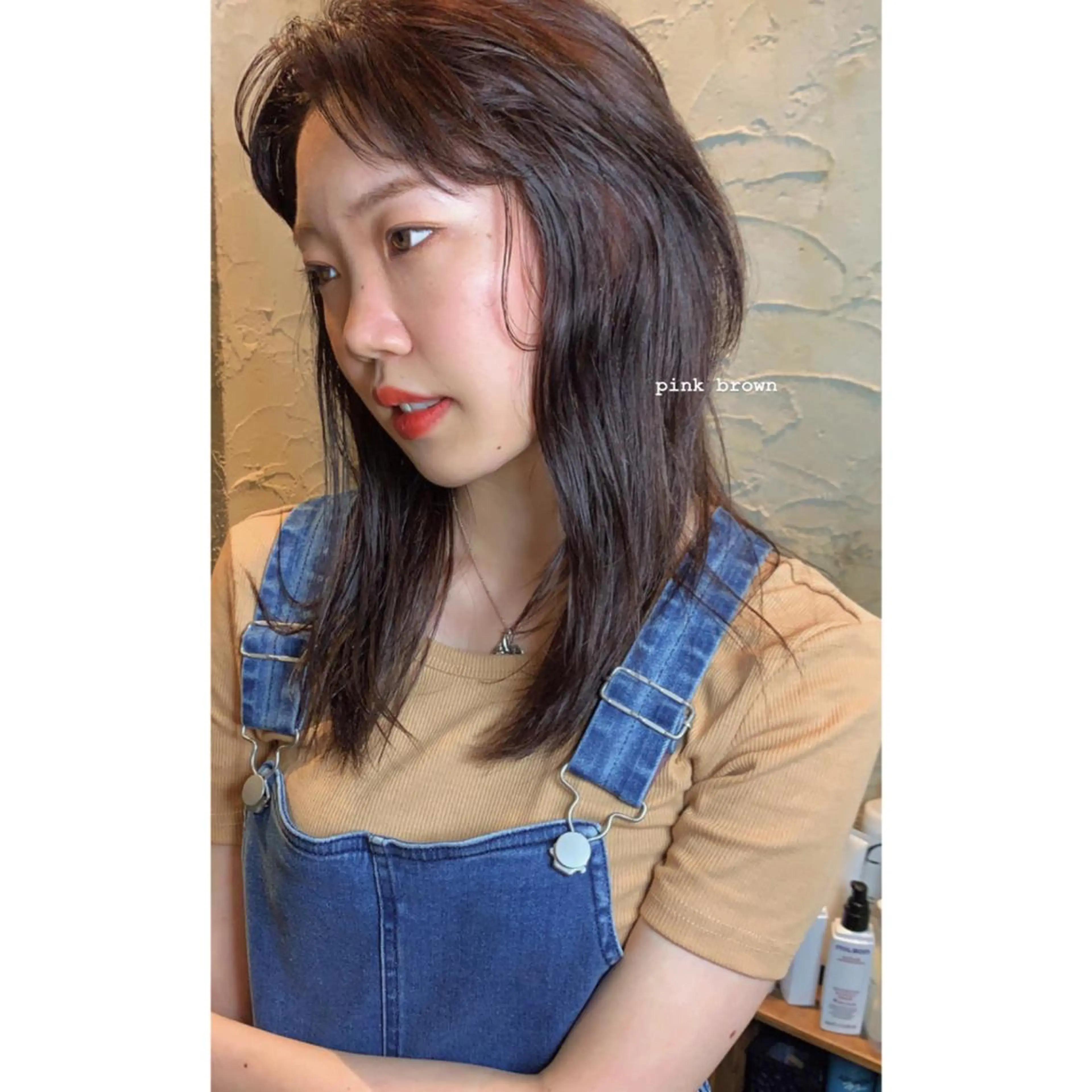 ミディアム カット ヘアカラー トリートメント 🤍aimi🤍 ウルフ/韓国ヘアのヘアスタイル