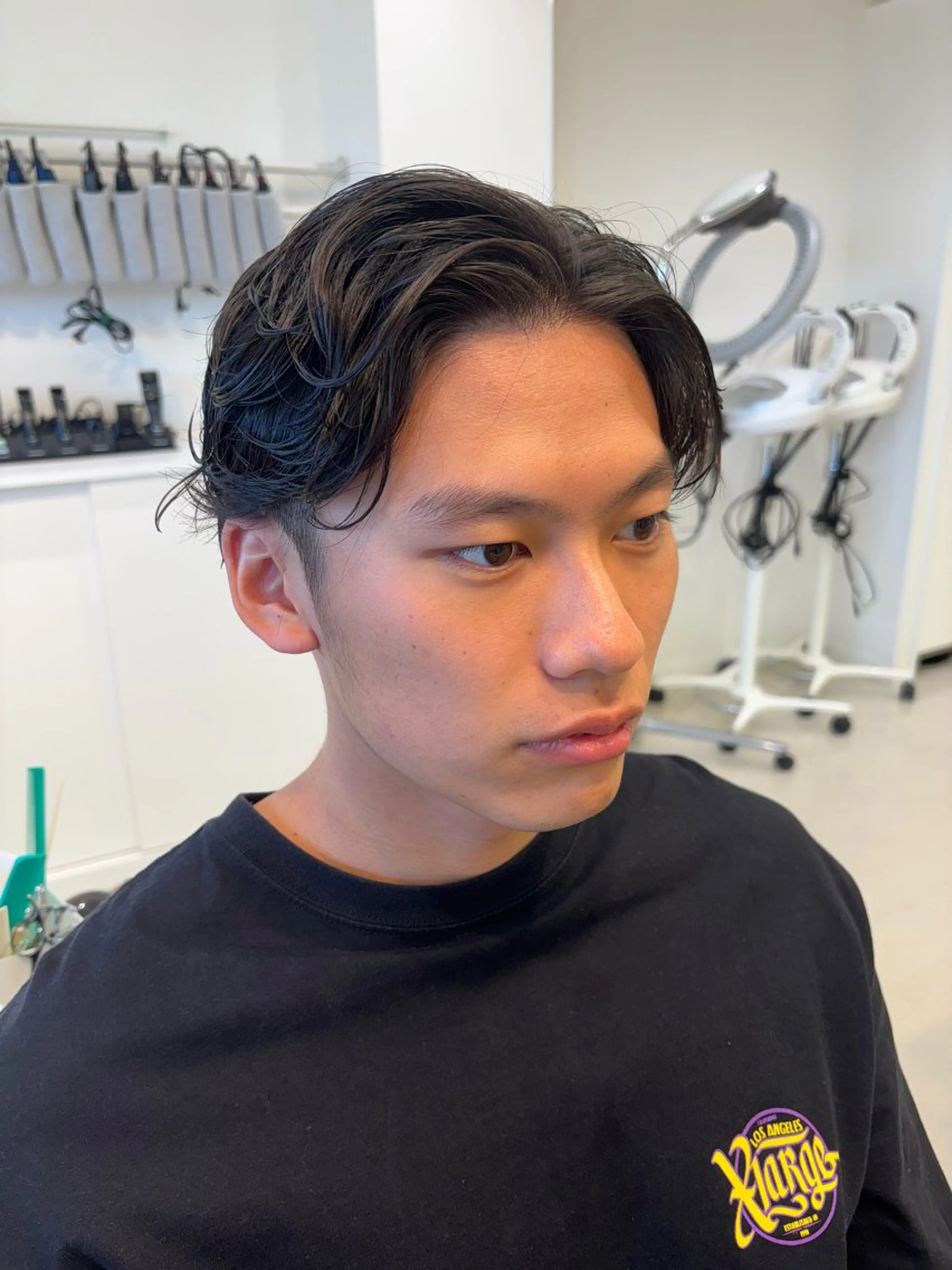 パーマ メンズ ビジネス メンズパーマ スペインカール 波巻きパーマ ニュアンスパーマ カット パーマ メンズパーマ/ スパイキー/フェードのヘアスタイル