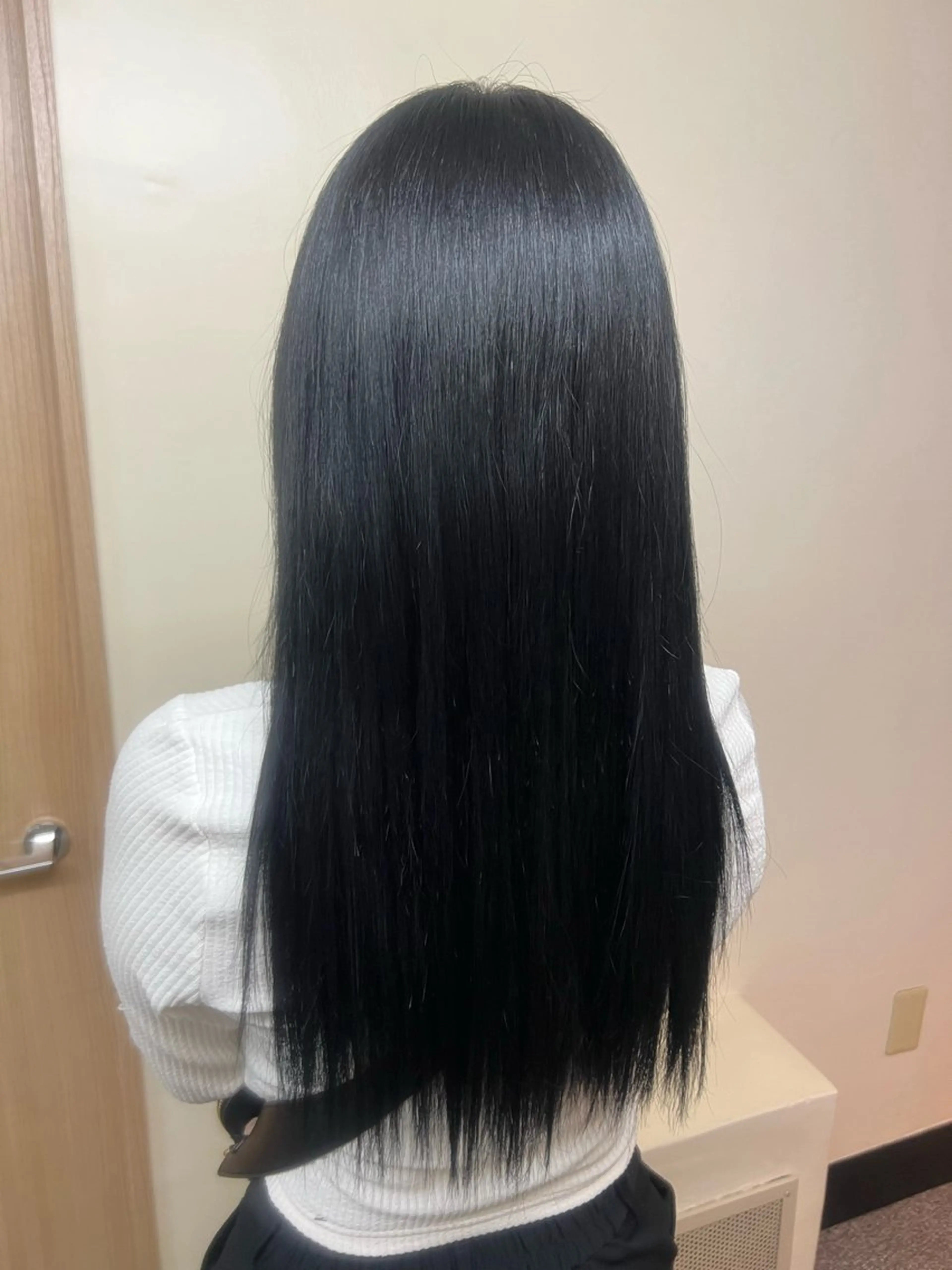 カラー 黒髪 ブルーカラー ブルーブラック モデル募集💚 Miyabi💚のヘアスタイル