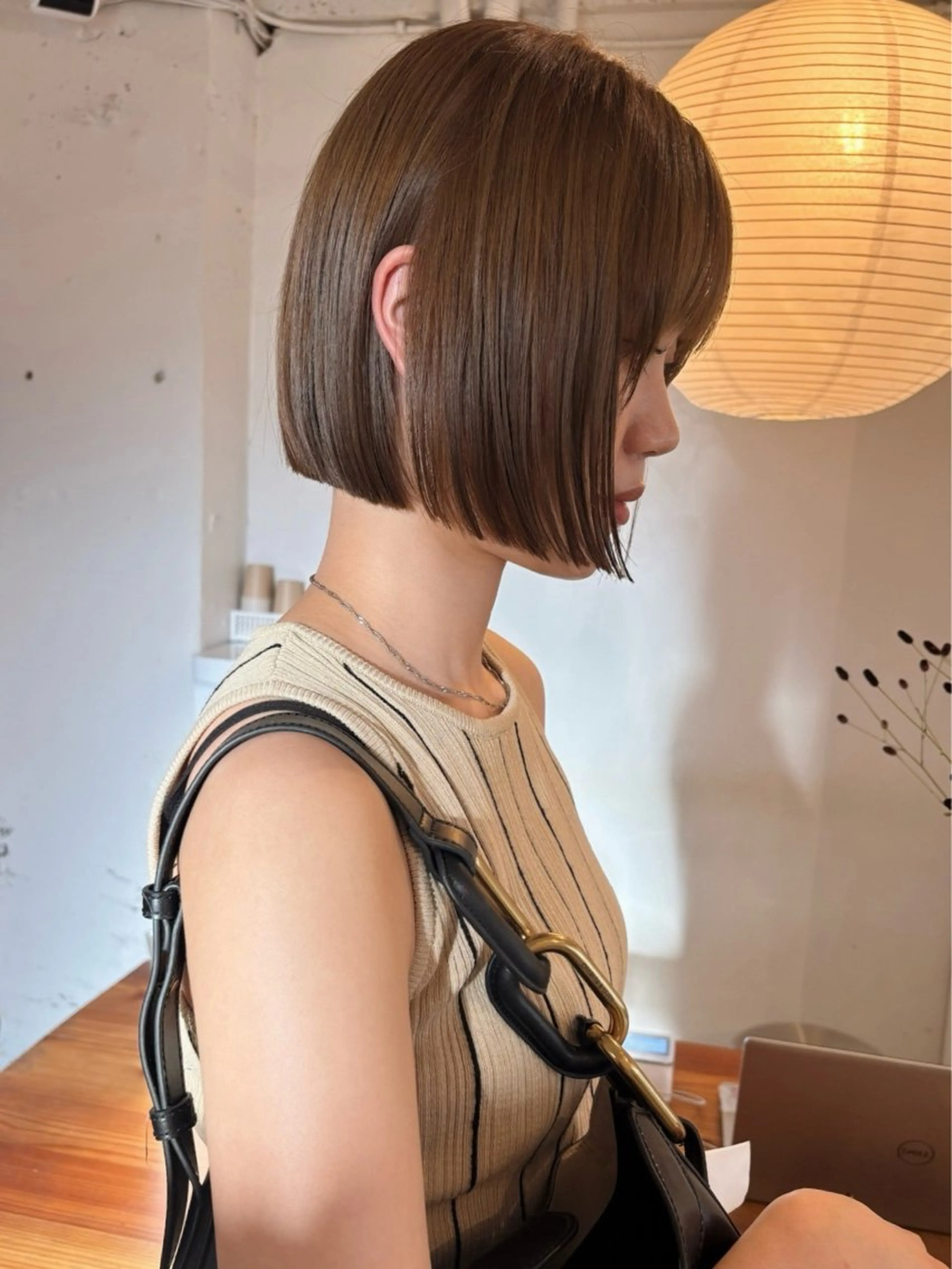 ショート ボブ ヘアカラー トリートメント 🍑透明感hair ・NENE🍑のヘアスタイル