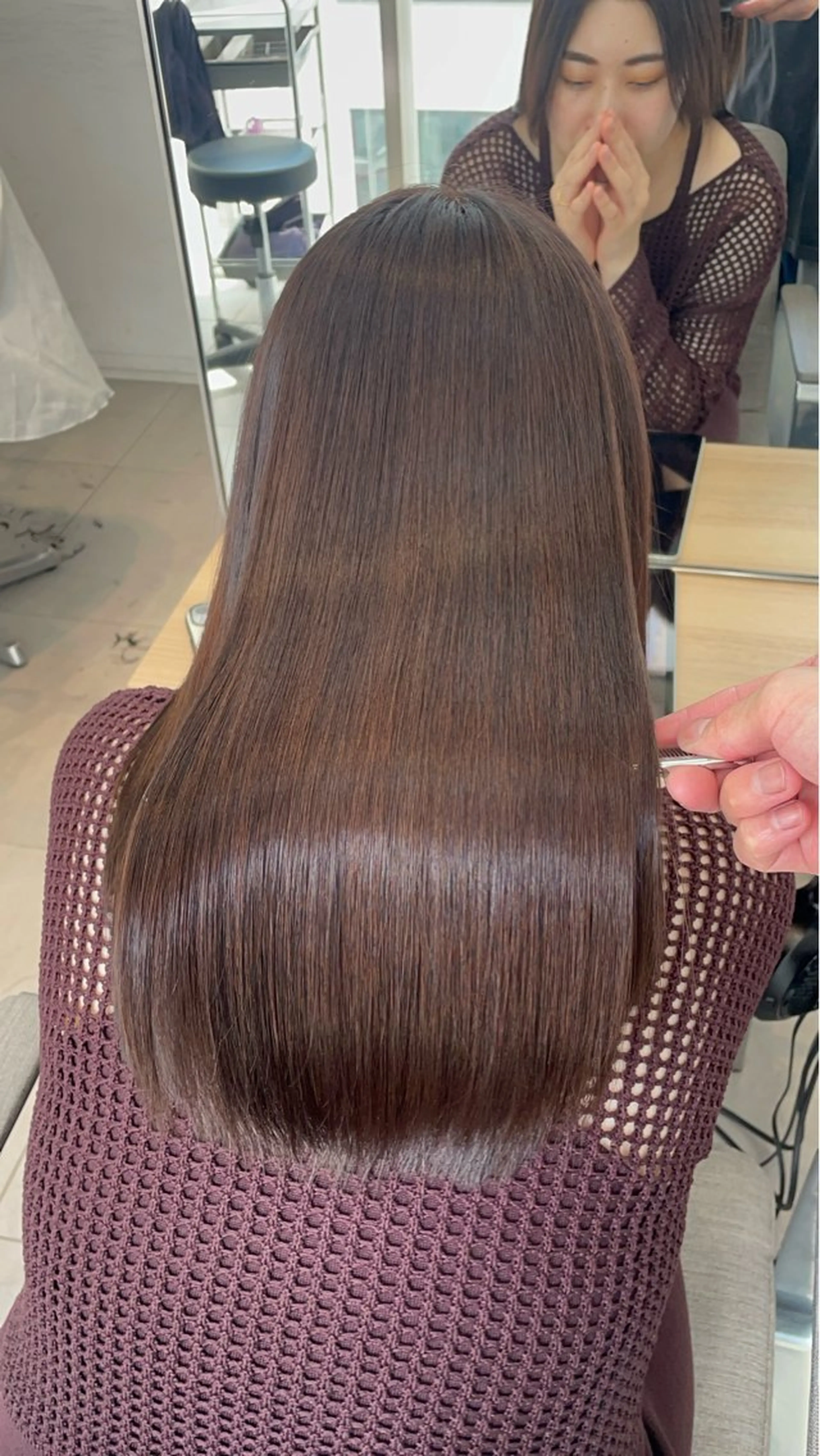 セミロング カット 縮毛矯正 トリートメント ヘッドスパ ✨髪質改善✨美髪 矯正🫧小泉のヘアスタイル