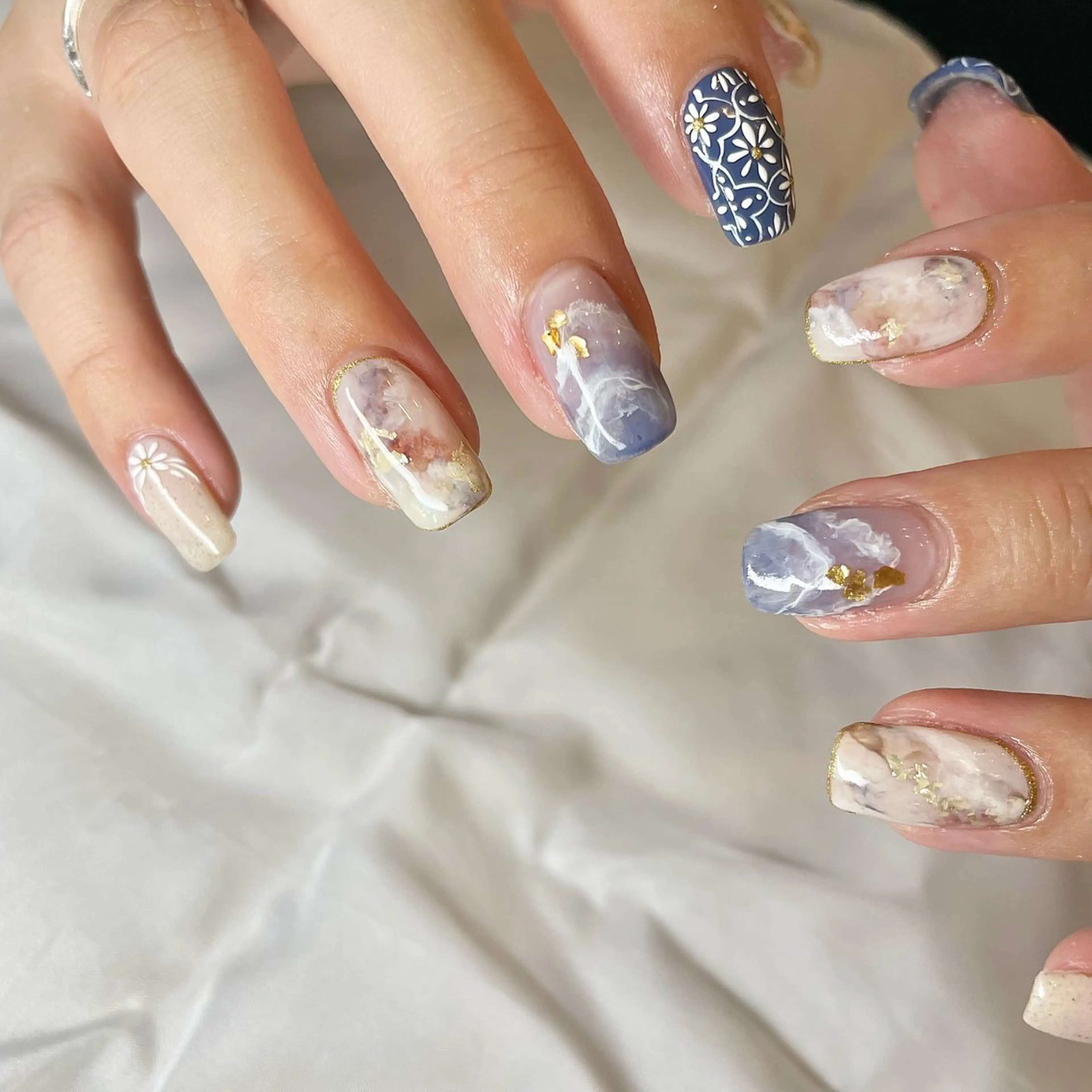 メンズ キッズ ネイル 大理石ネイル(マーブル) nail&eye Aoのマツエク・マツパデザイン