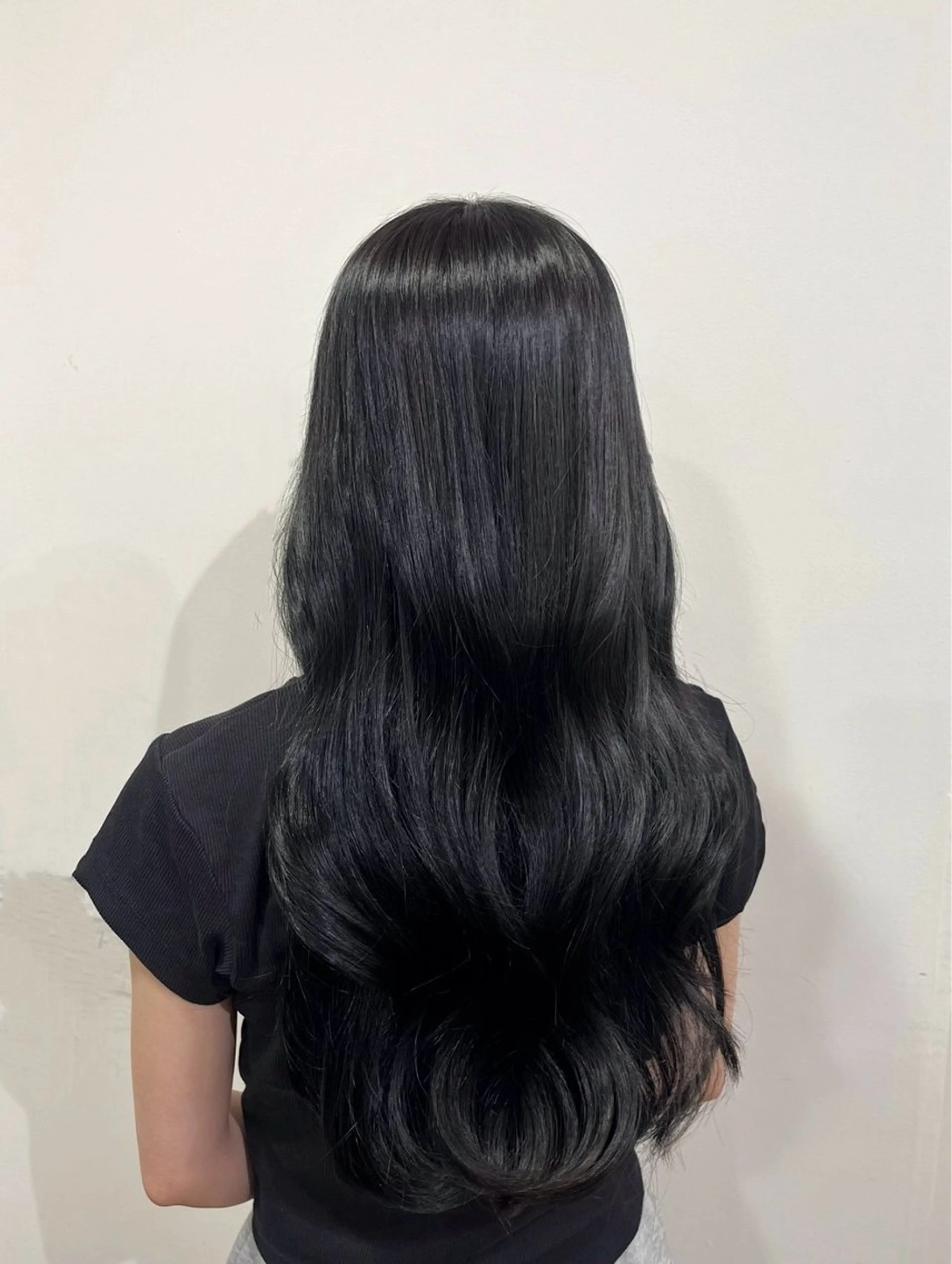 ロング カラー 黒髪 ブルーカラー ブルーブラック ヴェリーテ所属・🎀仙台/ワンカラー /ありさ🎀のヘアスタイル