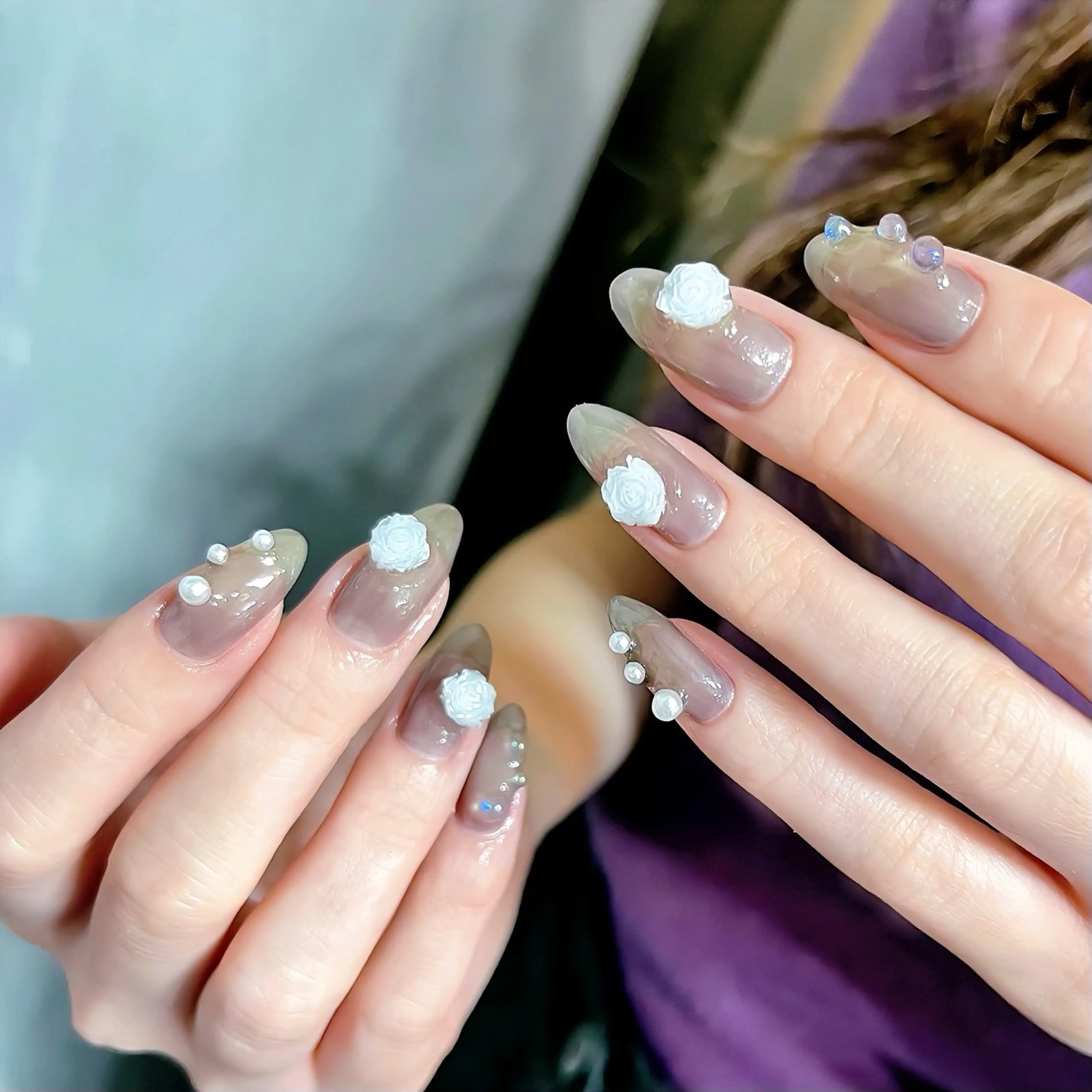 ネイル フレンチネイル ワンカラーネイル シンプルネイル ツイードネイル ワンホンネイル ハンドネイル 🫧OPELIA NAIL渋谷🫧のネイルデザイン