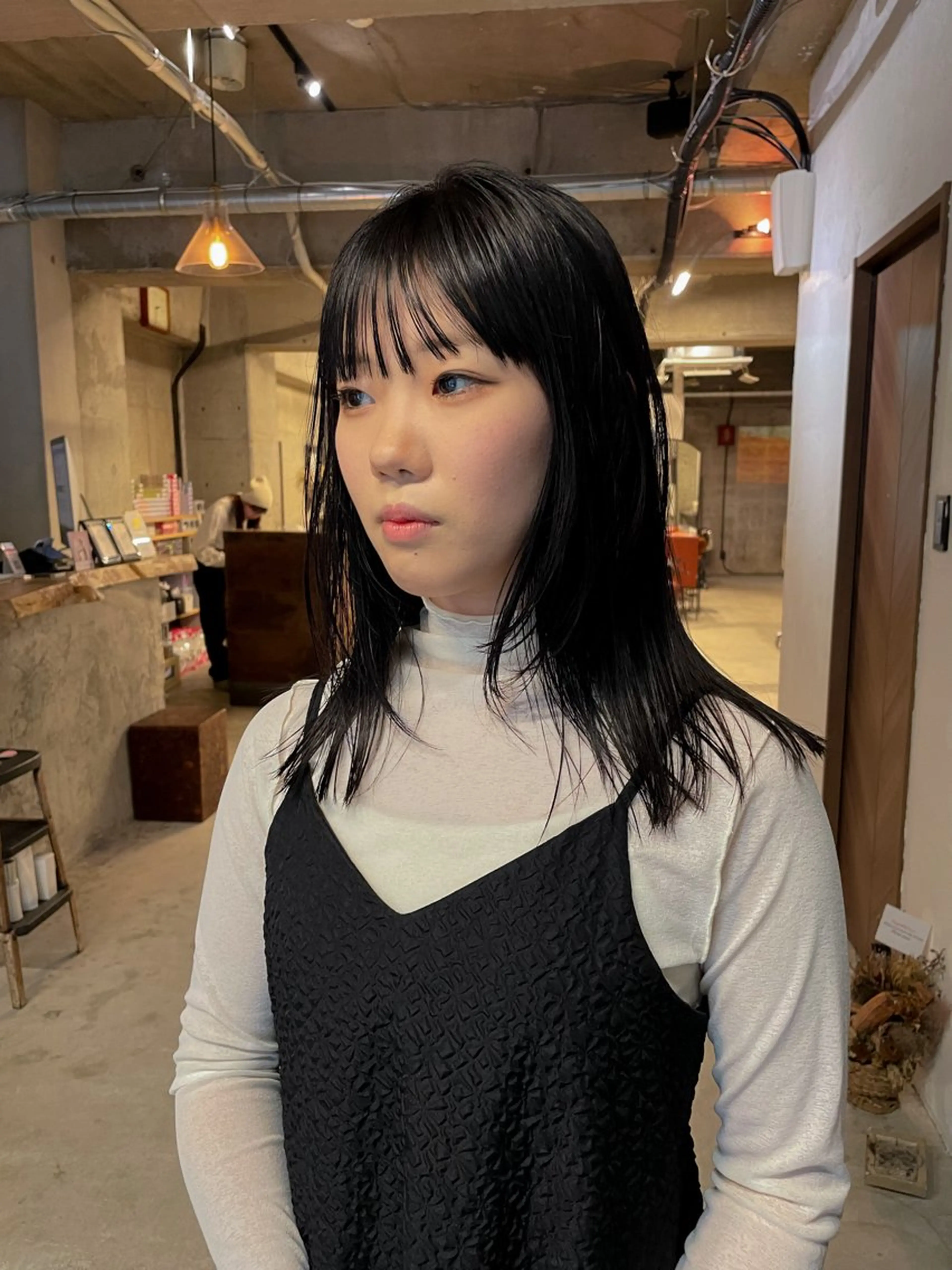 ミディアム カラー パーマ/レイヤー 岩山丈一郎のヘアスタイル