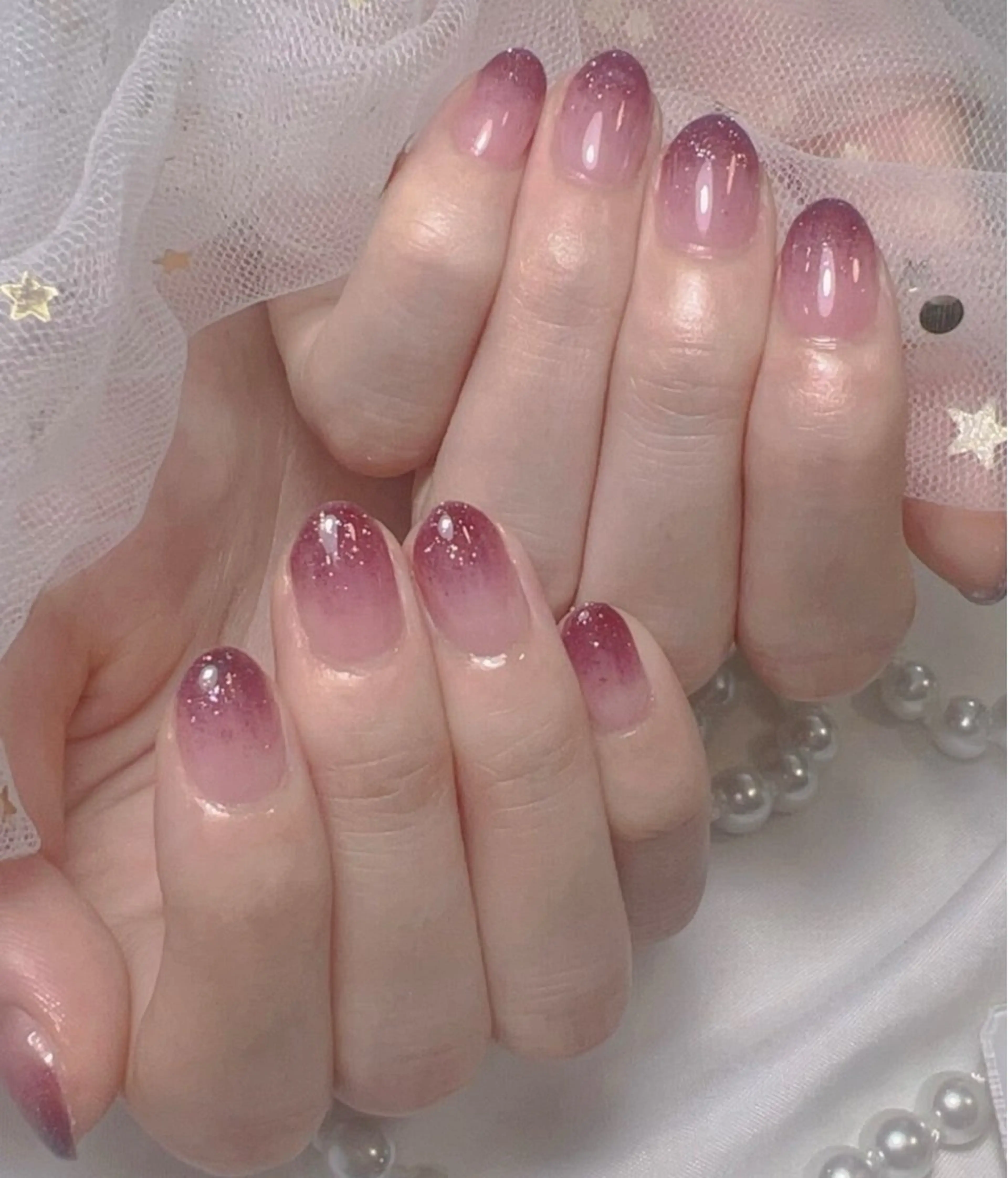 ネイル アートネイル フレンチネイル ジェルネイル グラデーション 韓国ネイル 村中 ハナのネイルデザイン