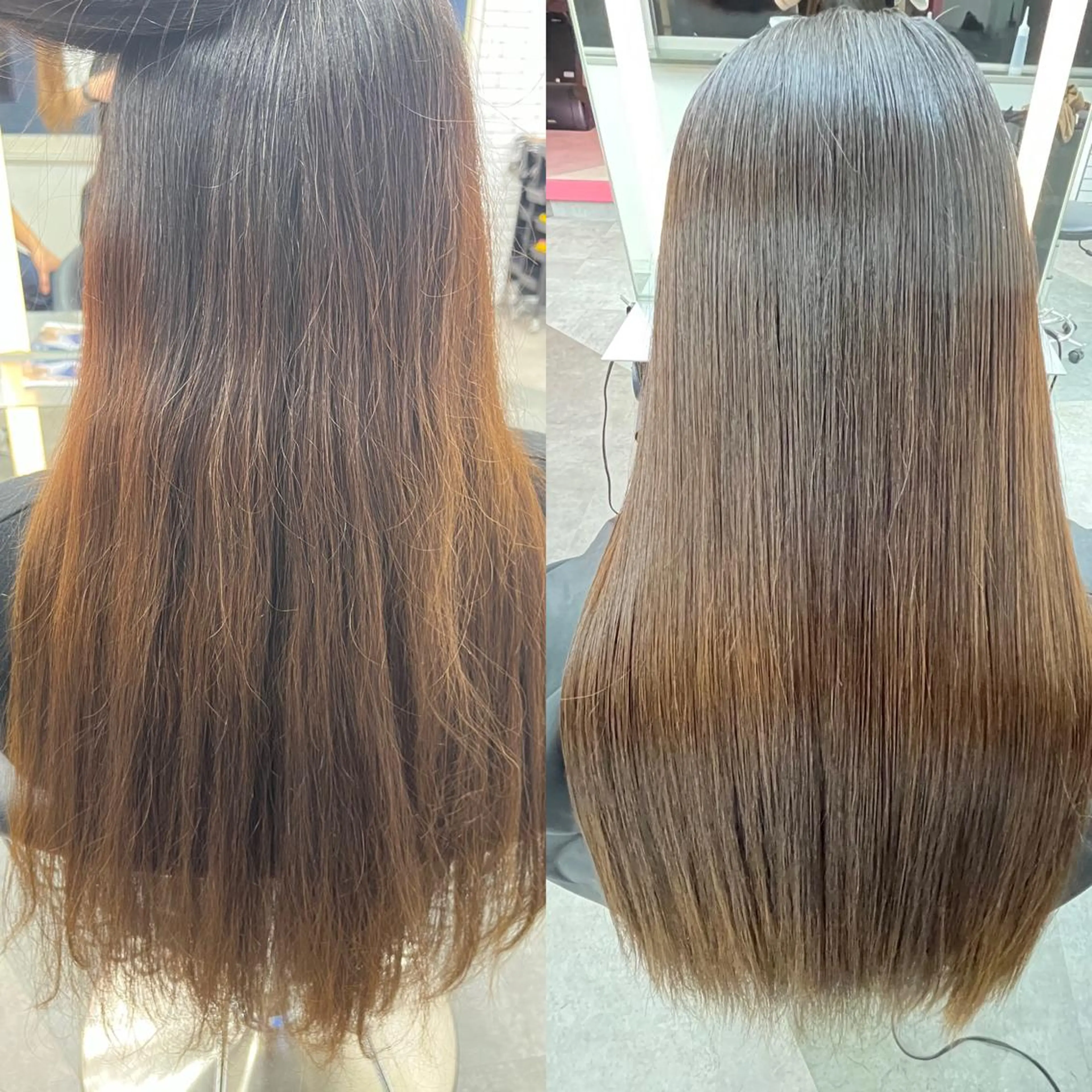 ミディアム 山崎/ボブ縮毛矯正 レイヤー髪質改善のヘアスタイル