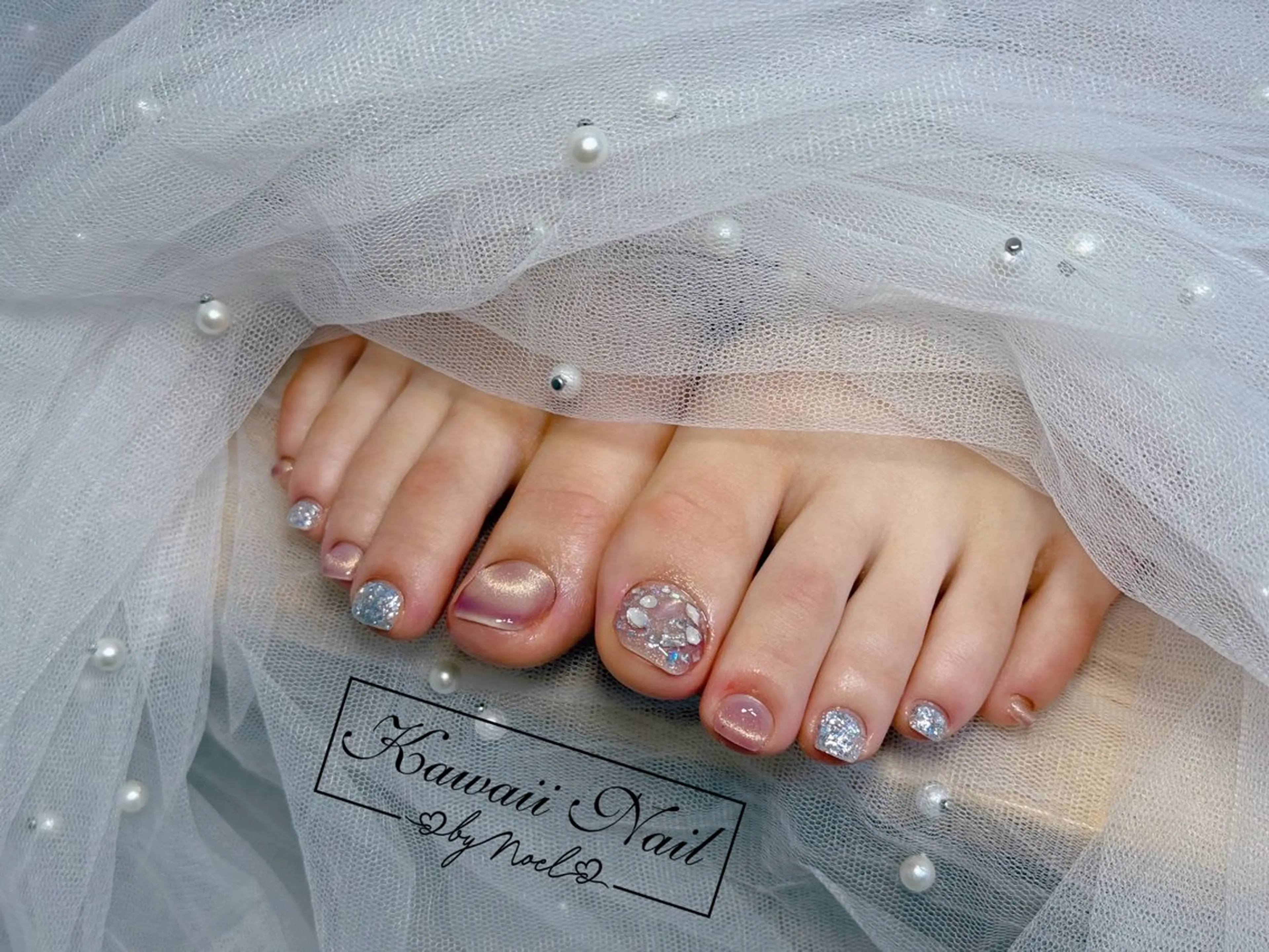 ネイル アートネイル フットネイル フレンチネイル ジェルネイル 韓国ネイル Kawaii Nail Salon所属・YURI NAIL NARITAのネイルデザイン