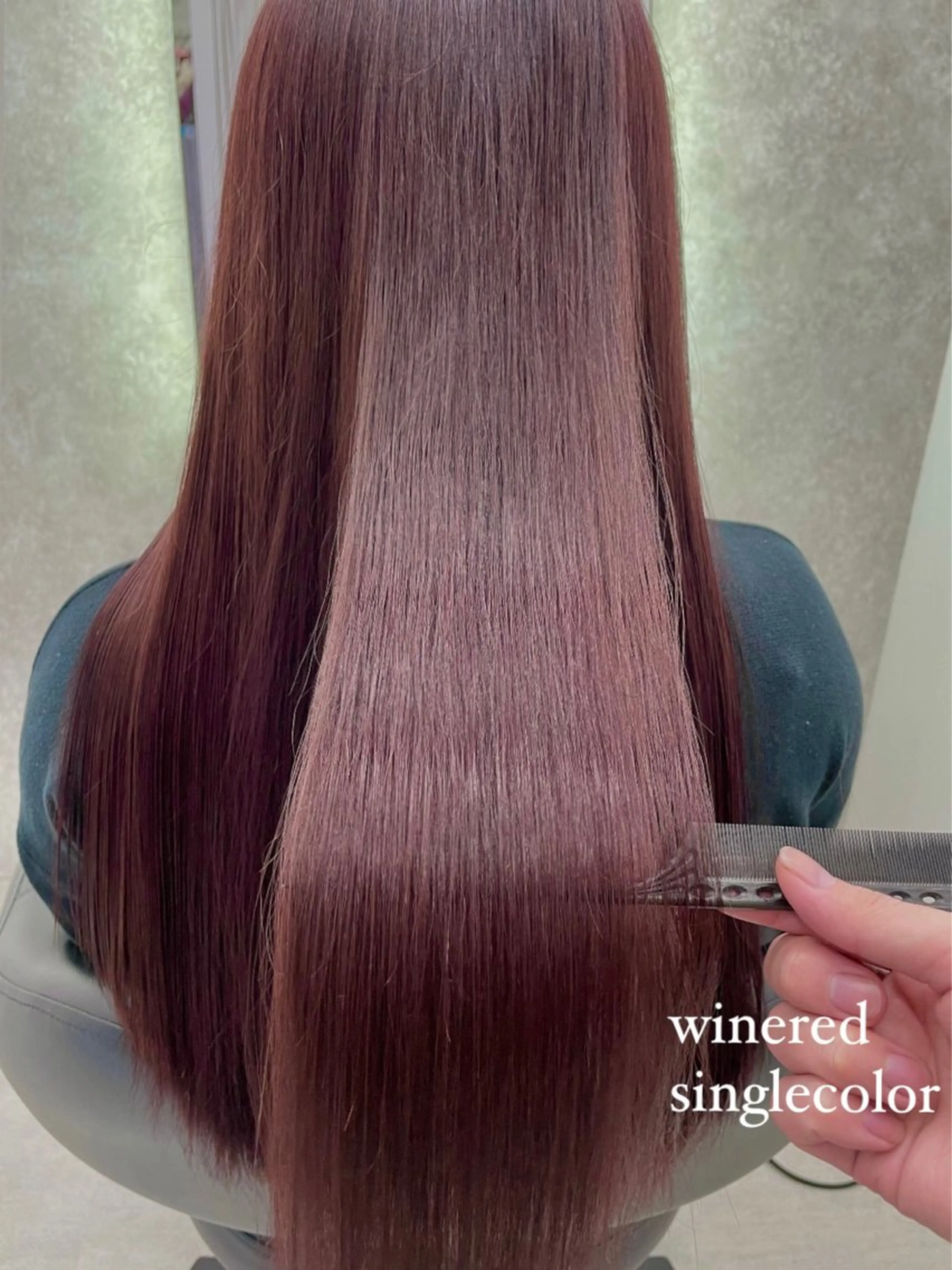 ロング カラー デザインカラー レッドカラー ロング カット ヘアカラー トリートメント 佐々木 達也のヘアスタイル