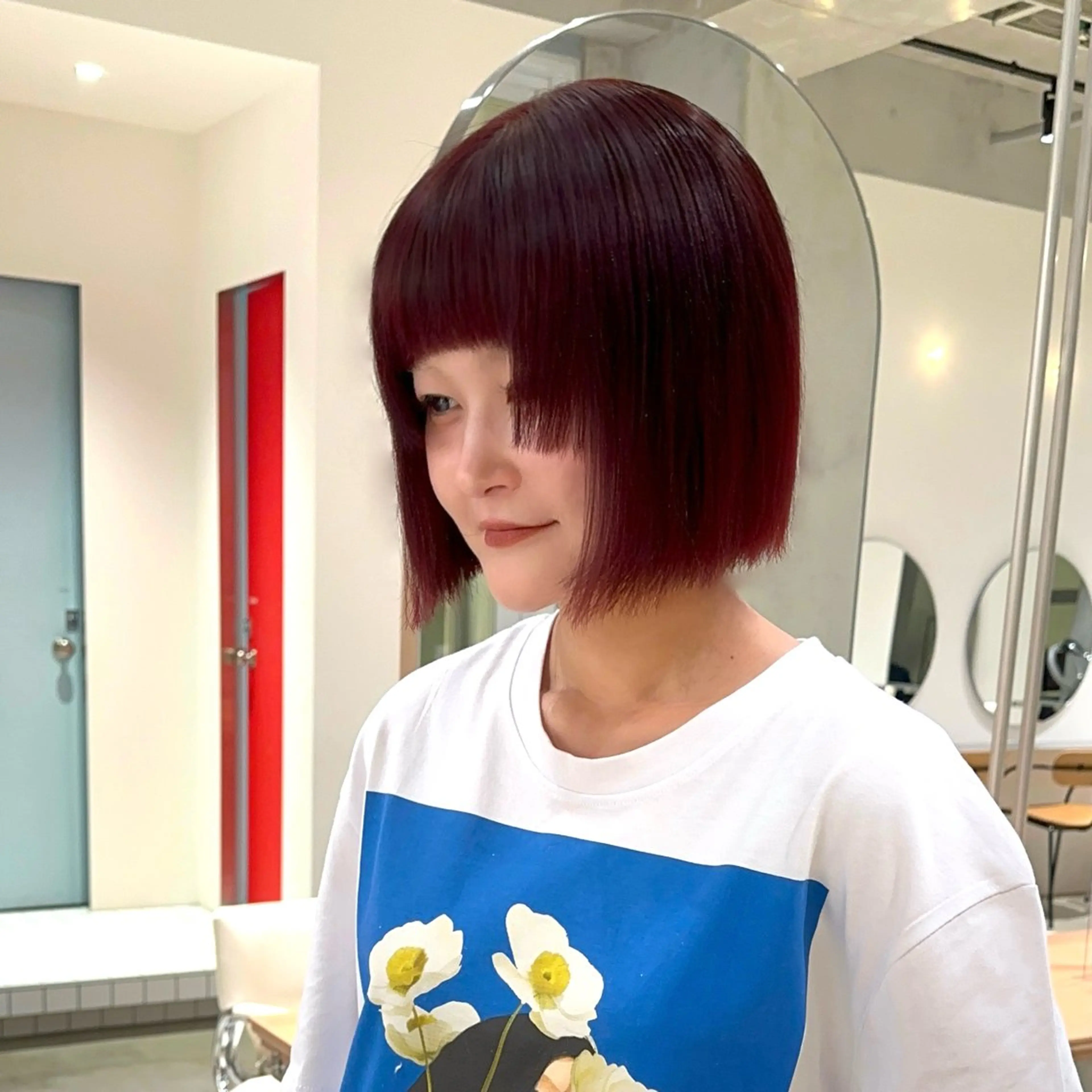 ショート カラー 切りっぱなしボブ ボブ 姫カット ayano/レイヤー /暖色カラーのヘアスタイル