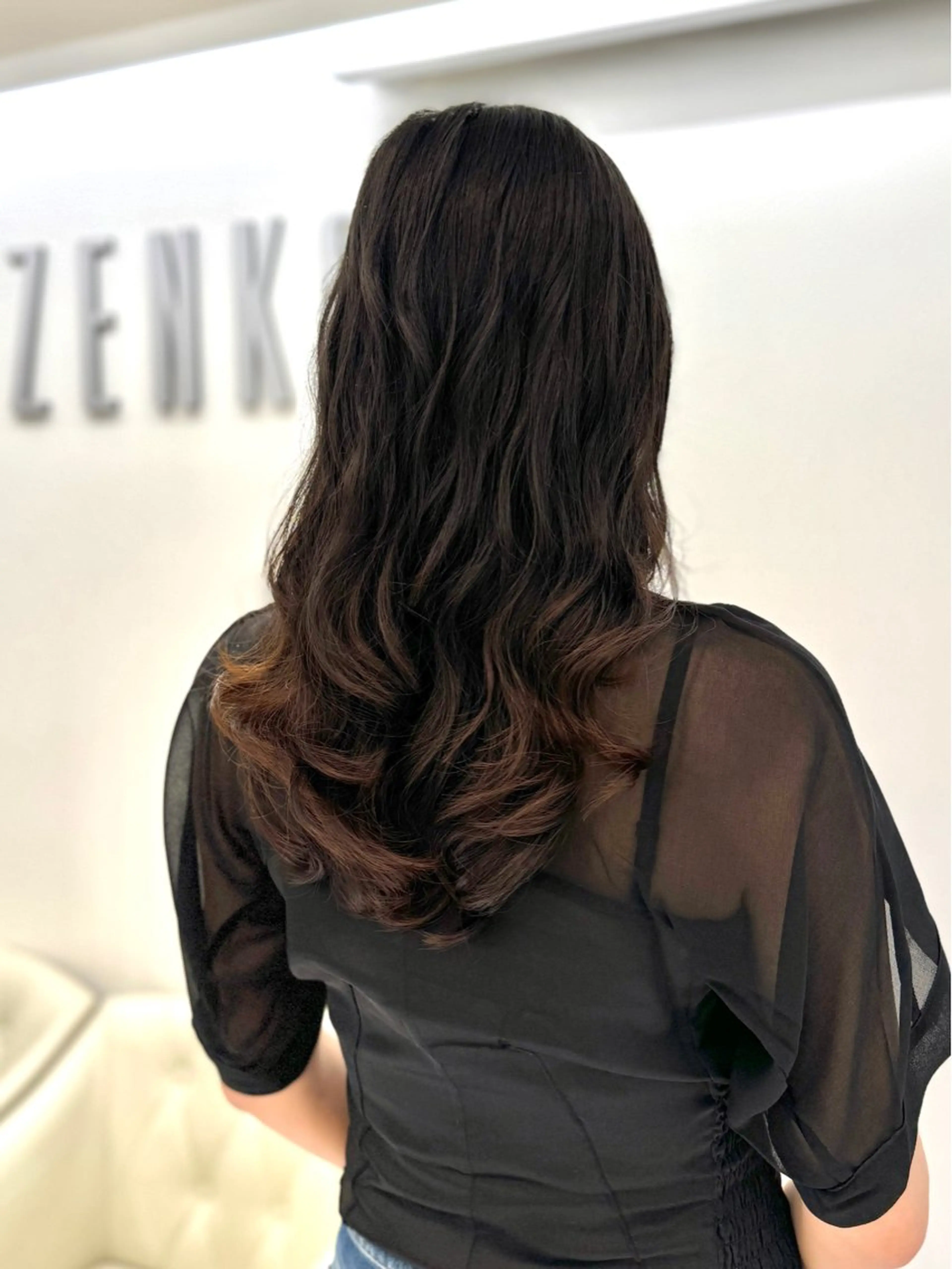 ロング パーマ デジタルパーマ カット パーマ トリートメント デジタルパーマ/ コテ巻き風パーマのヘアスタイル