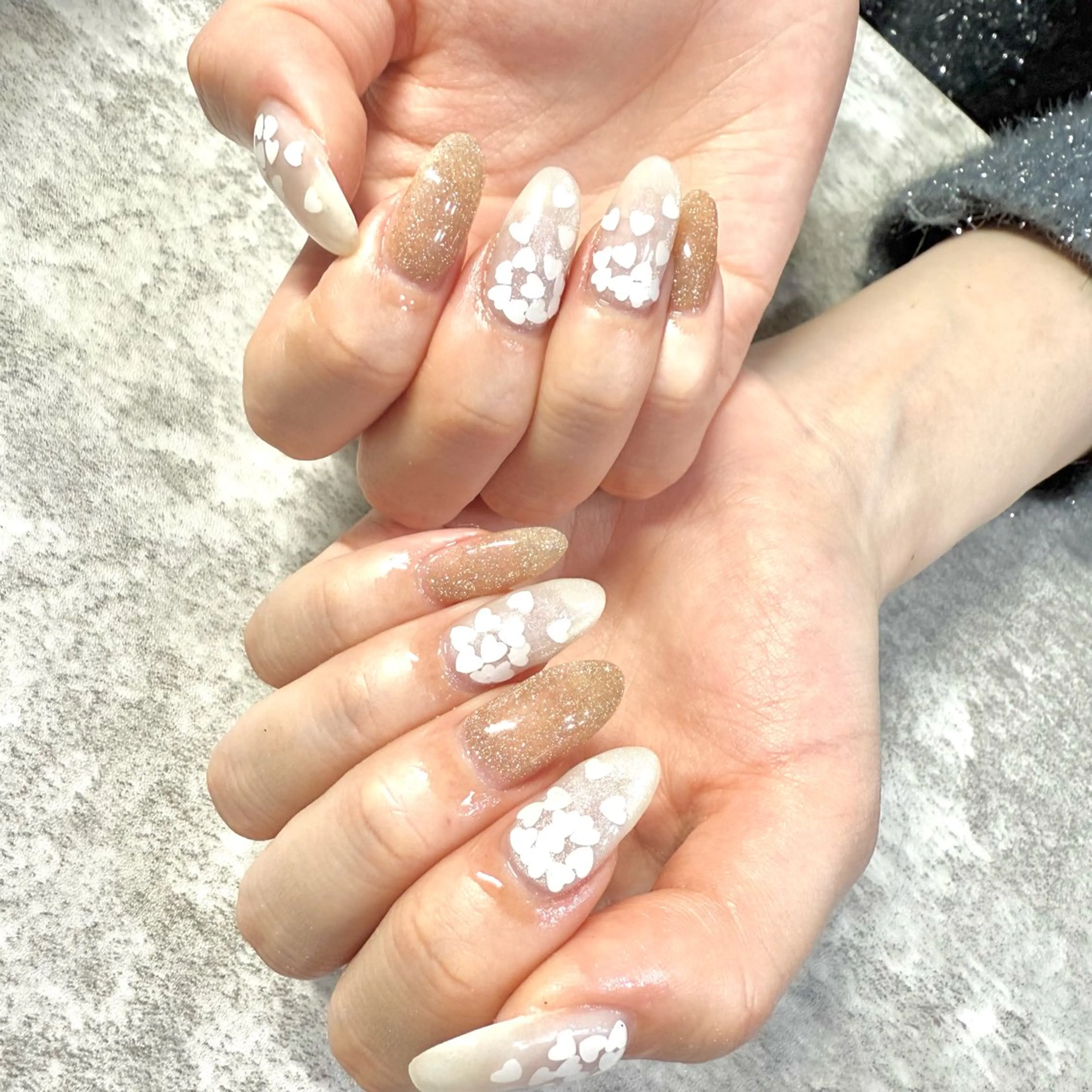 ネイル ハート バレンタイン ホワイト ハンドネイル ★Rinail... .のネイルデザイン