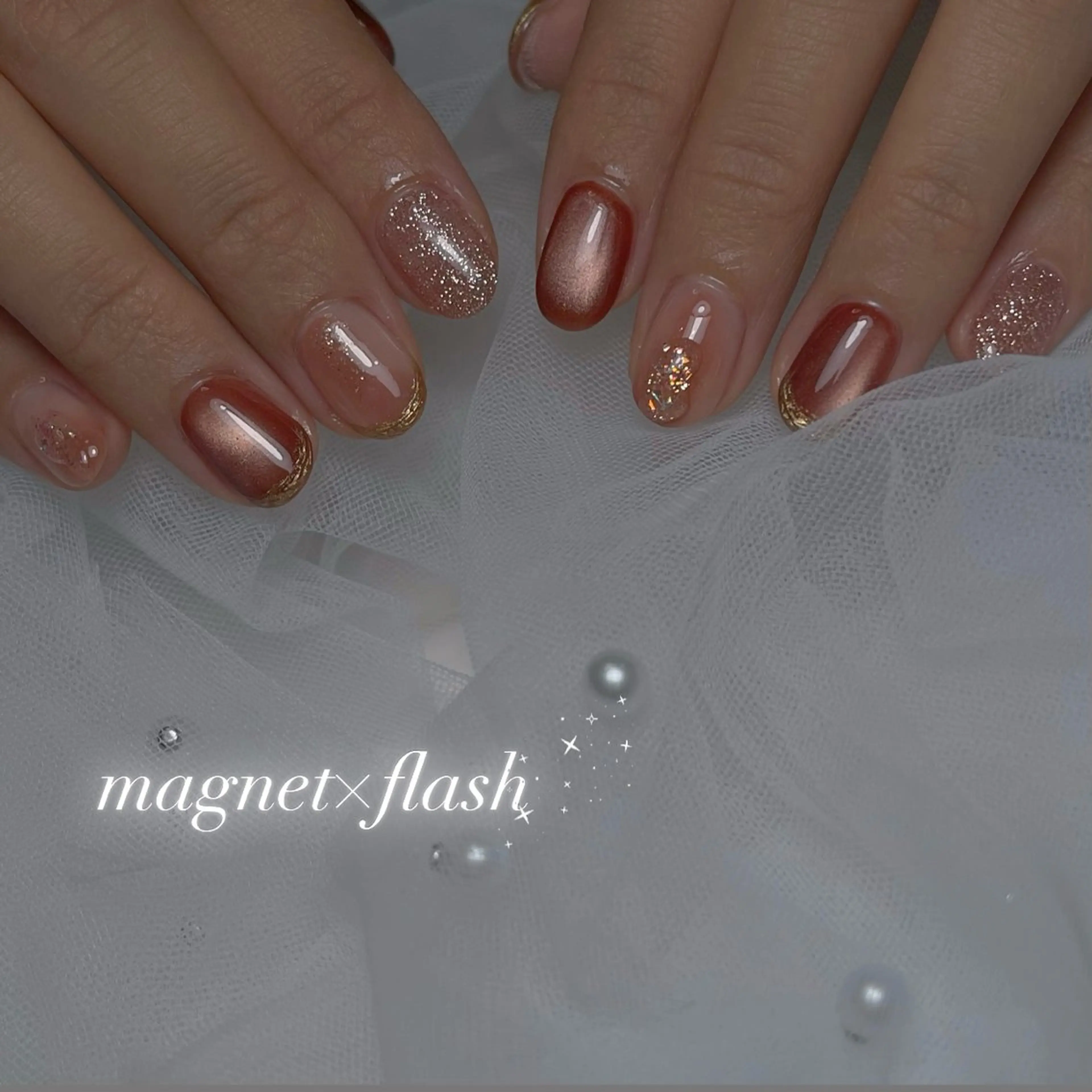 ネイル アートネイル 長さ出し ジェルネイル 韓国ネイル 持ち込み ハンドネイル RE SALONのネイルデザイン