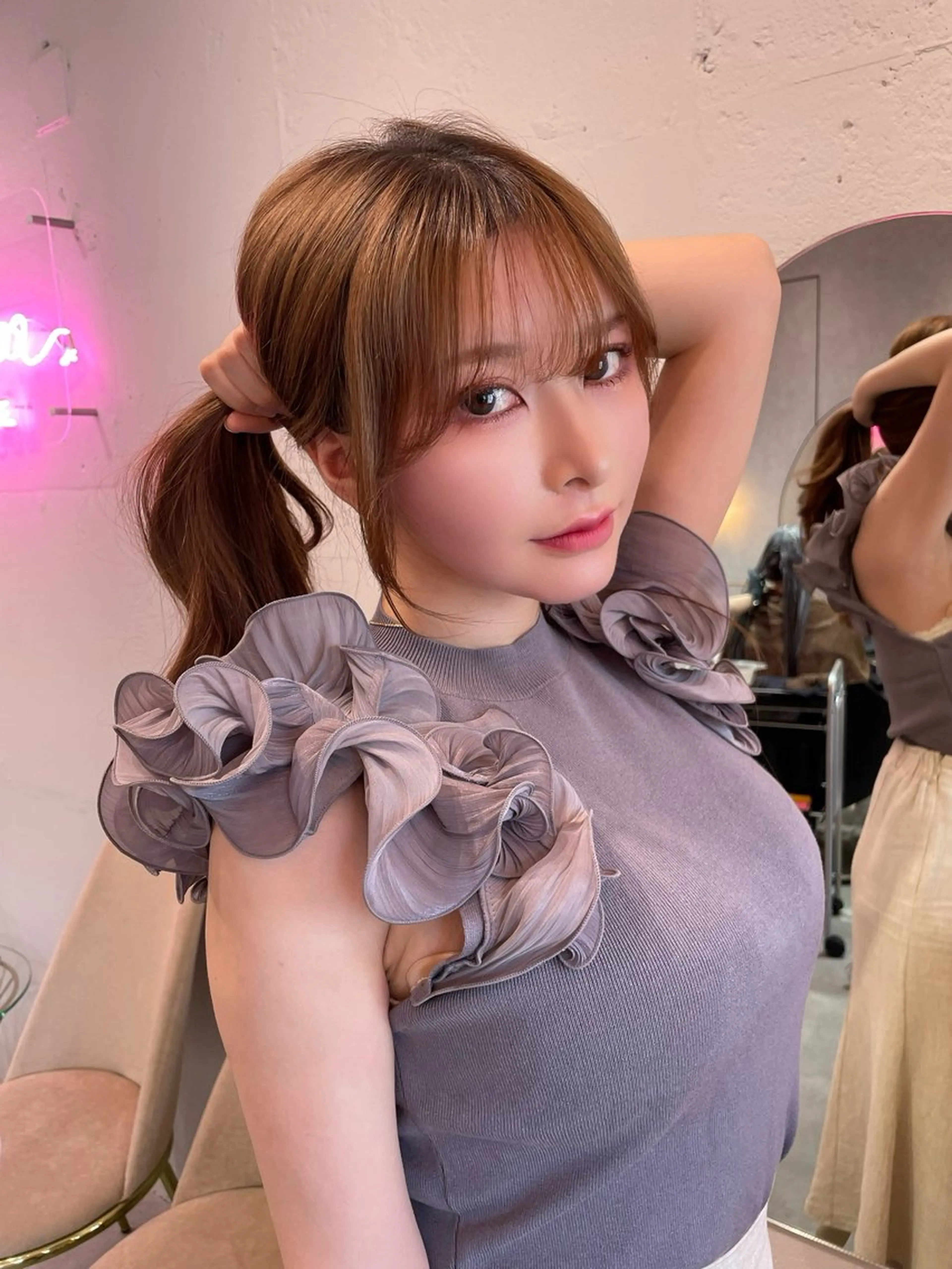 セミロング くびれヘア 韓国風ヘア レイヤーカット 似合わせカット カット 韓国ヘア🤍顔周り/ 髪質改善✨/林遼一郎のヘアスタイル