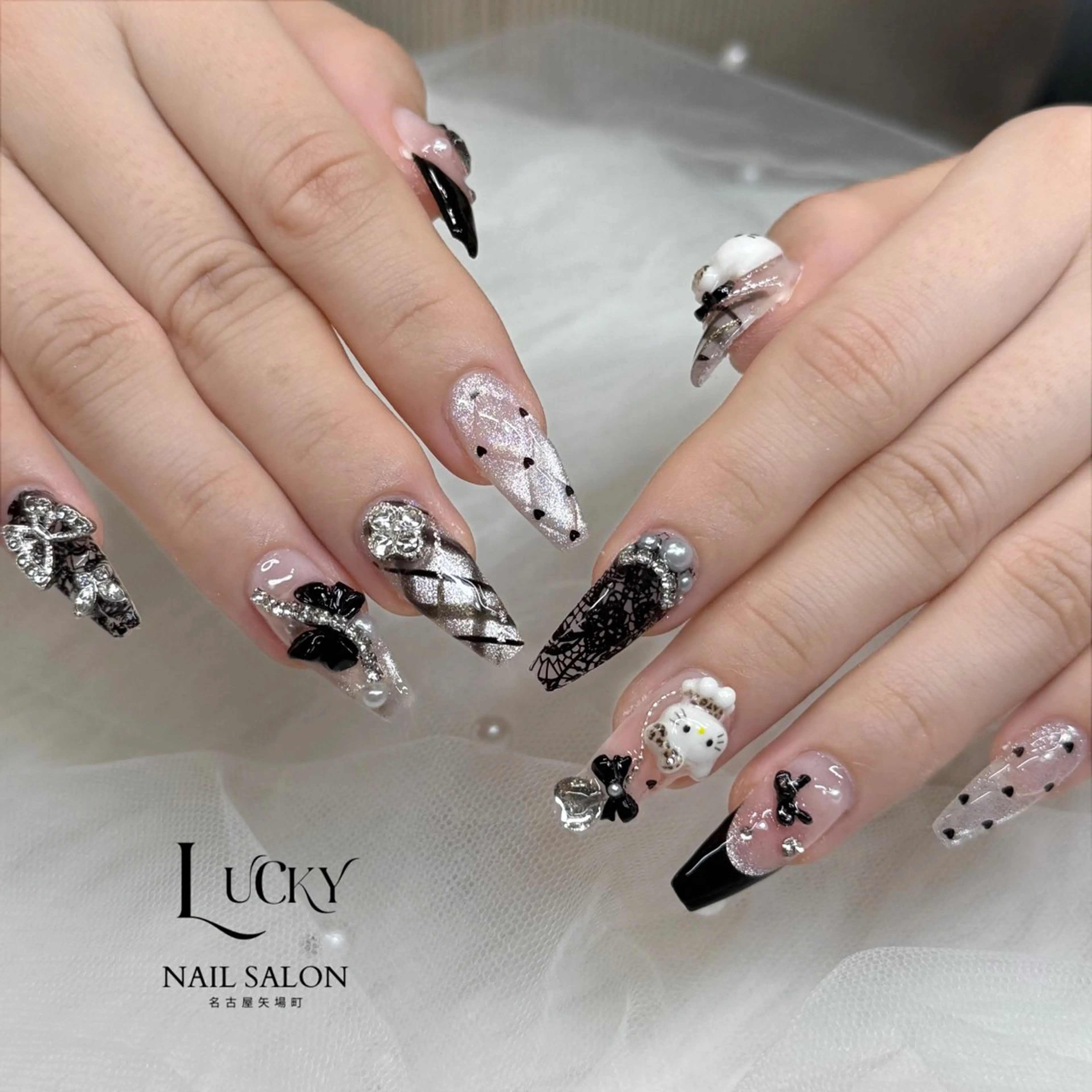 ネイル アートネイル ジェルネイル ロングネイル 持ち込み シンプルネイル ハンドネイル Lucky Nail Salon所属・Lucky Nail Salonのネイルデザイン