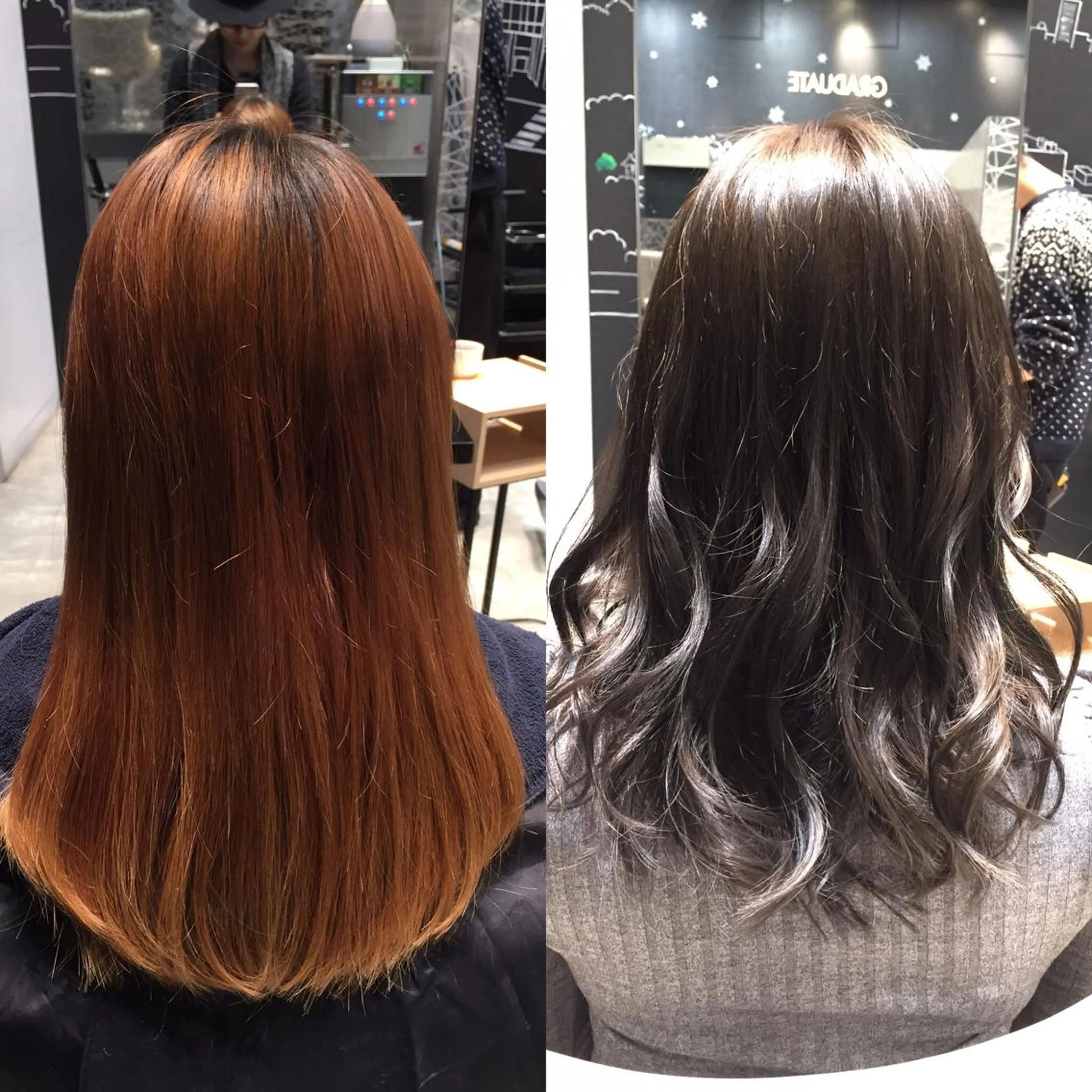ミディアム セミロング ロング カラー イルミナカラー Re:ta KANZOのヘアスタイル