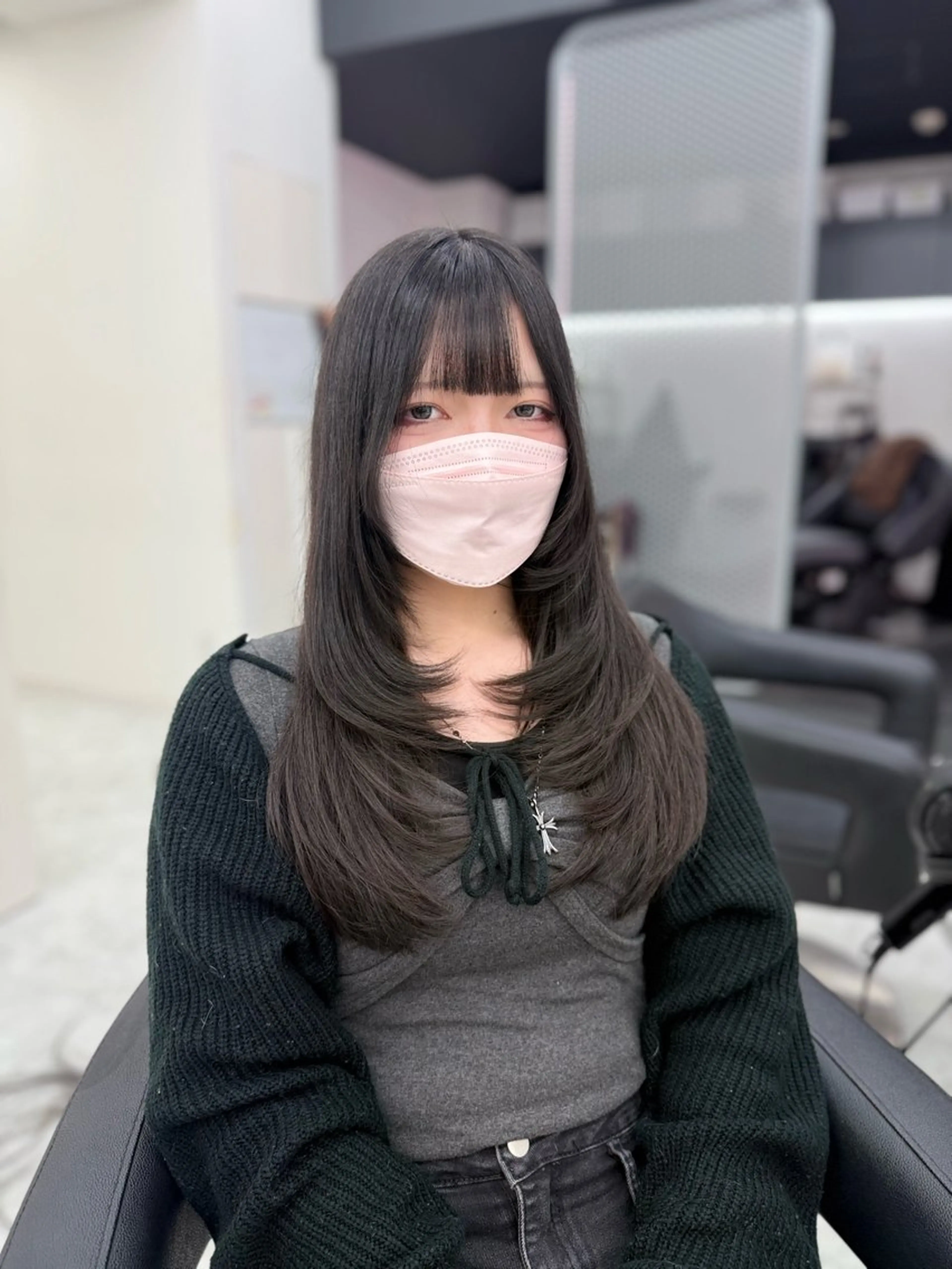 ロング カラー カット 🥂上品ワンホンヘア 🥂nozomiのヘアスタイル