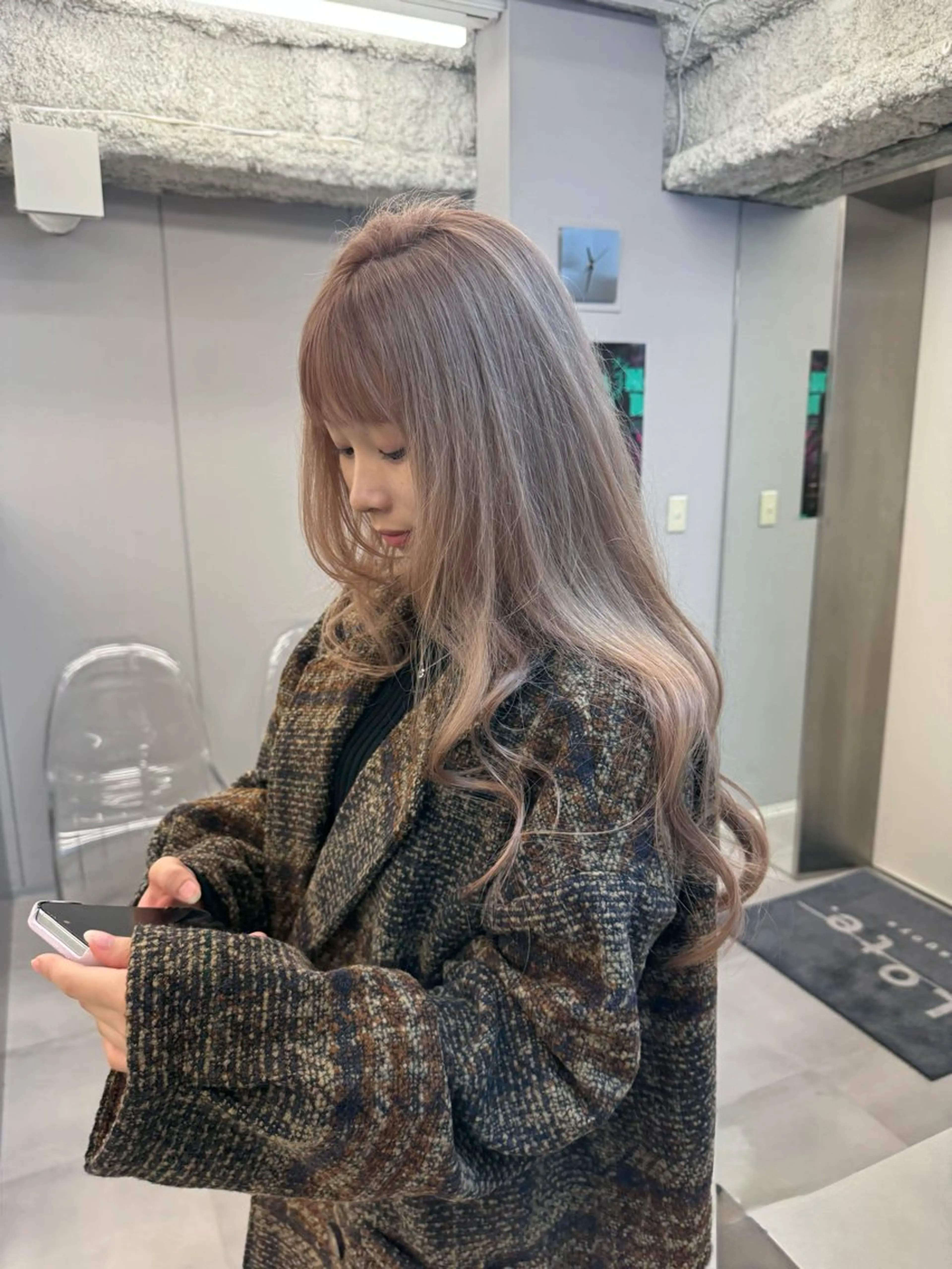 ロング カラー 透明感カラー ヘアカラー トリートメント ハイトーン/名古屋 Hinakiのヘアスタイル