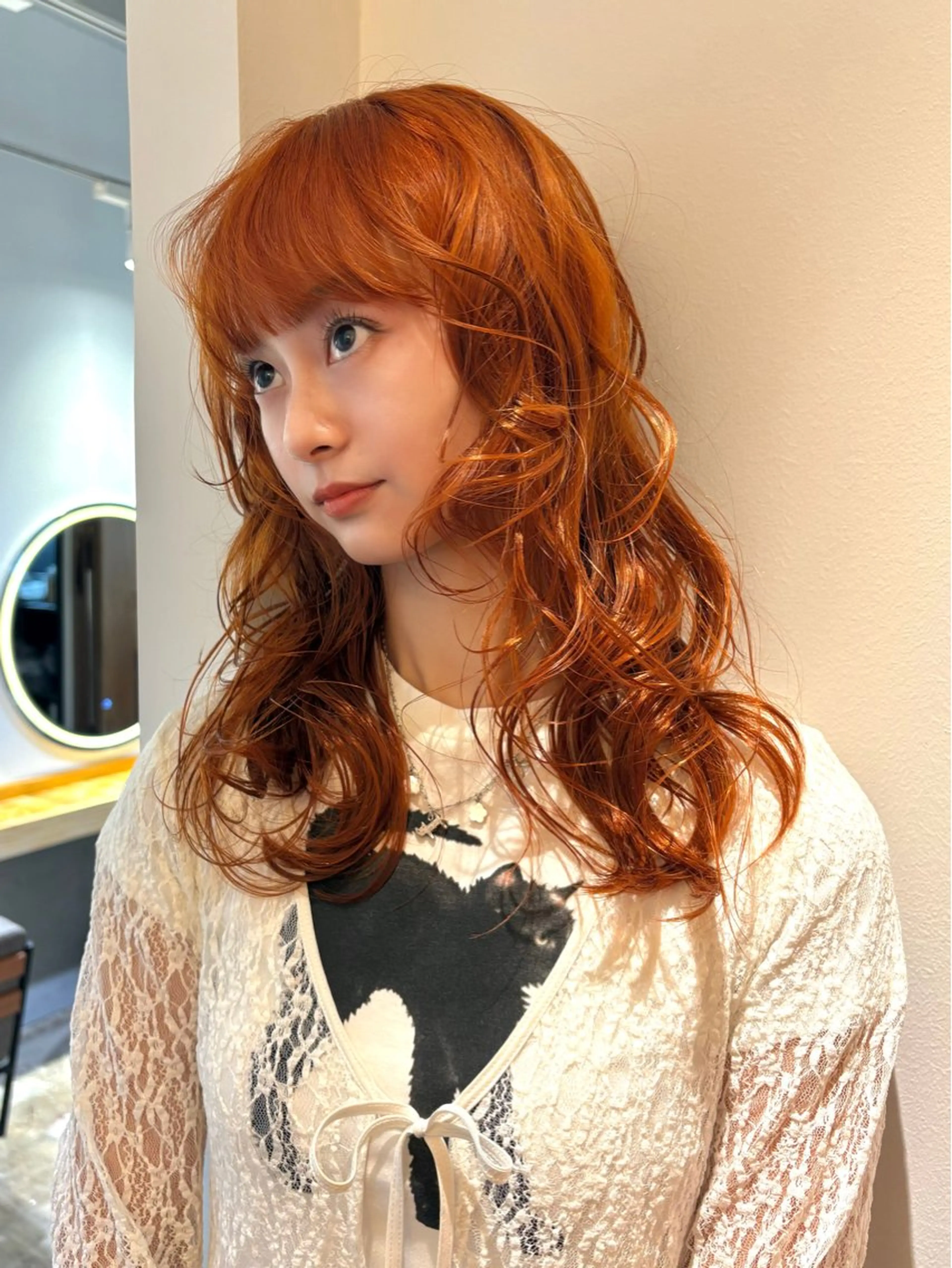 セミロング ヘアカラー トリートメント Fev YUZUのヘアスタイル