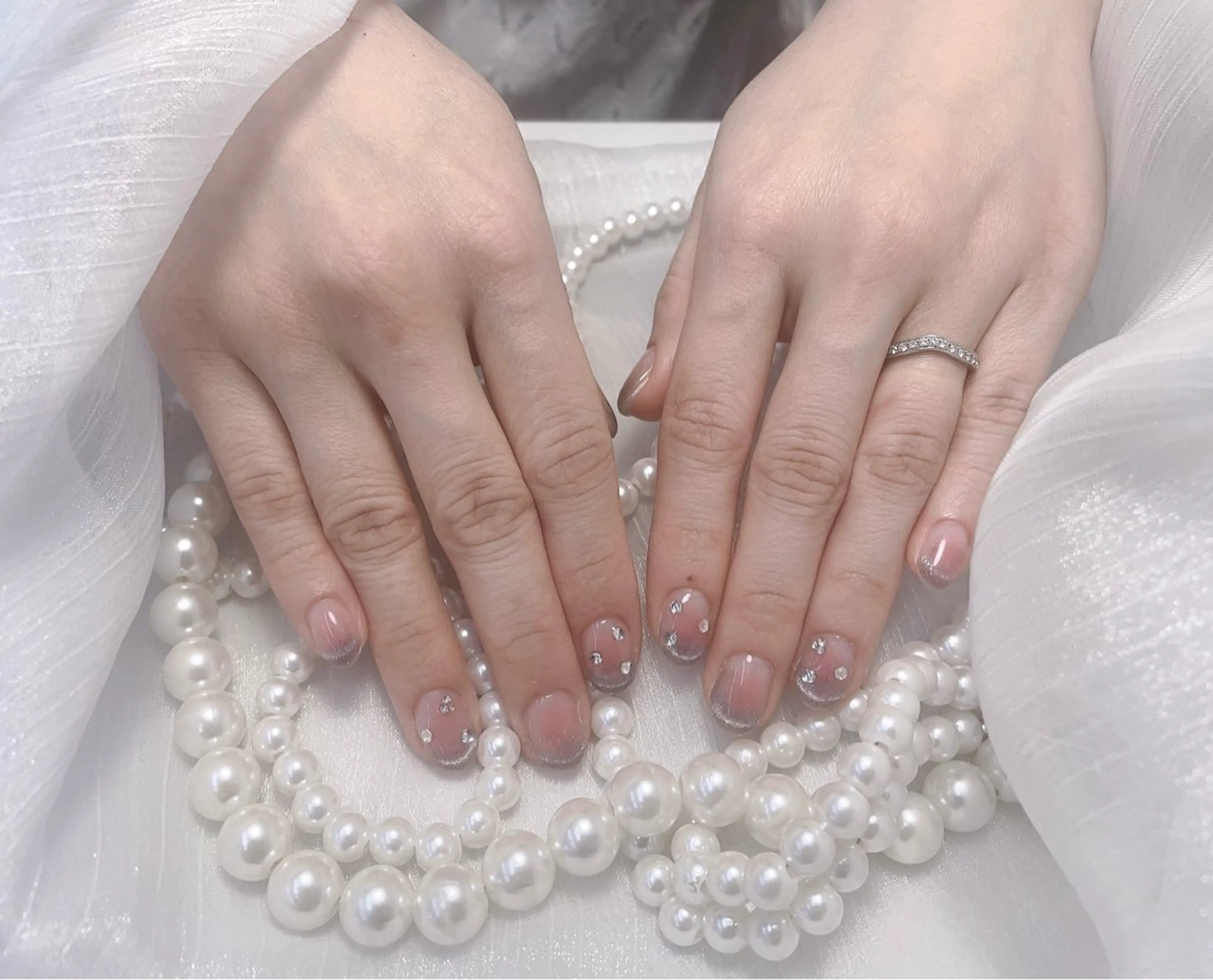 ネイル フレンチネイル マグネットネイル マグネットフレンチ 🩵Minmin nail salonのネイルデザイン