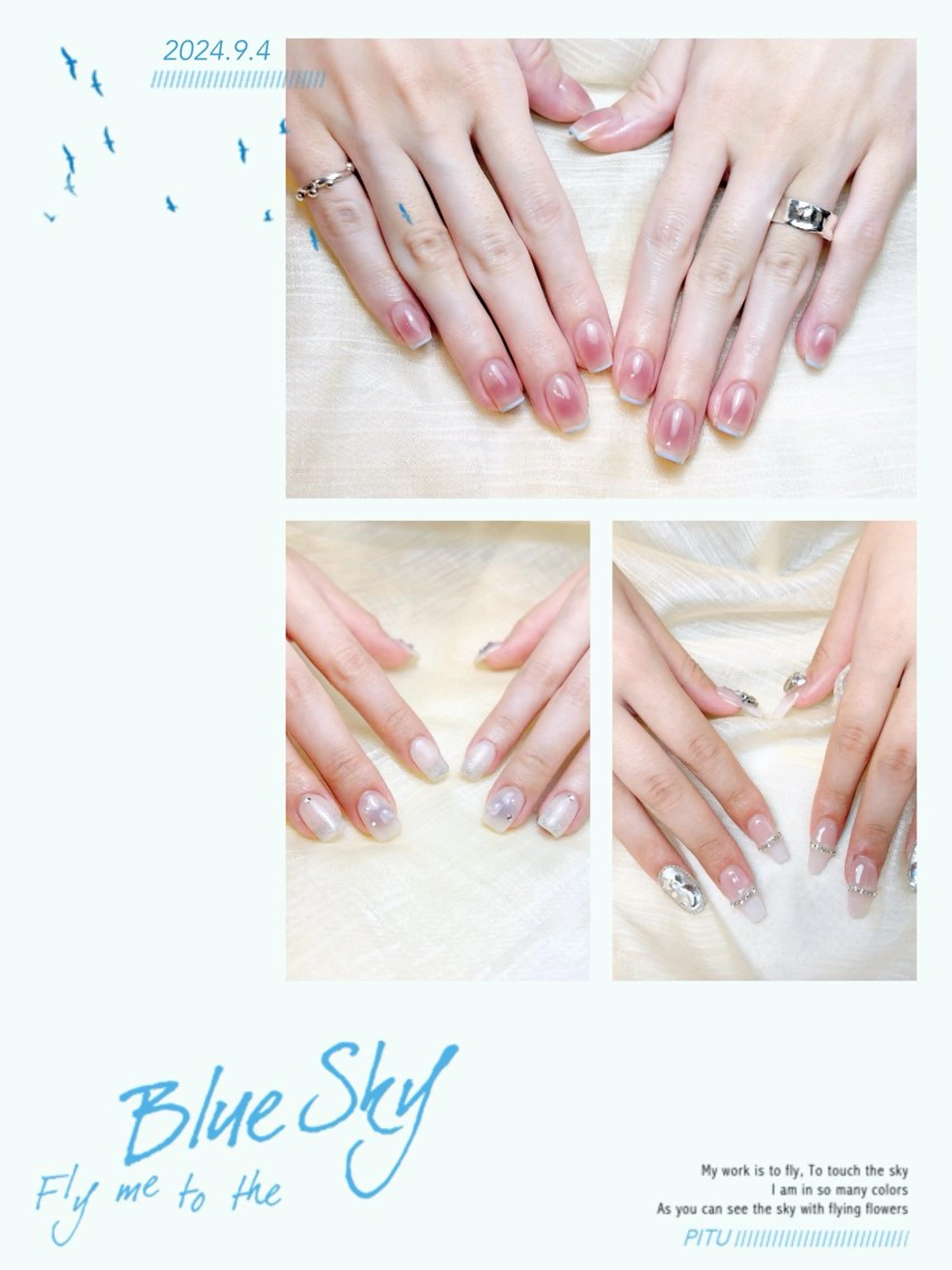 ネイル H3 Nail Tsuki🦋💙のネイルデザイン