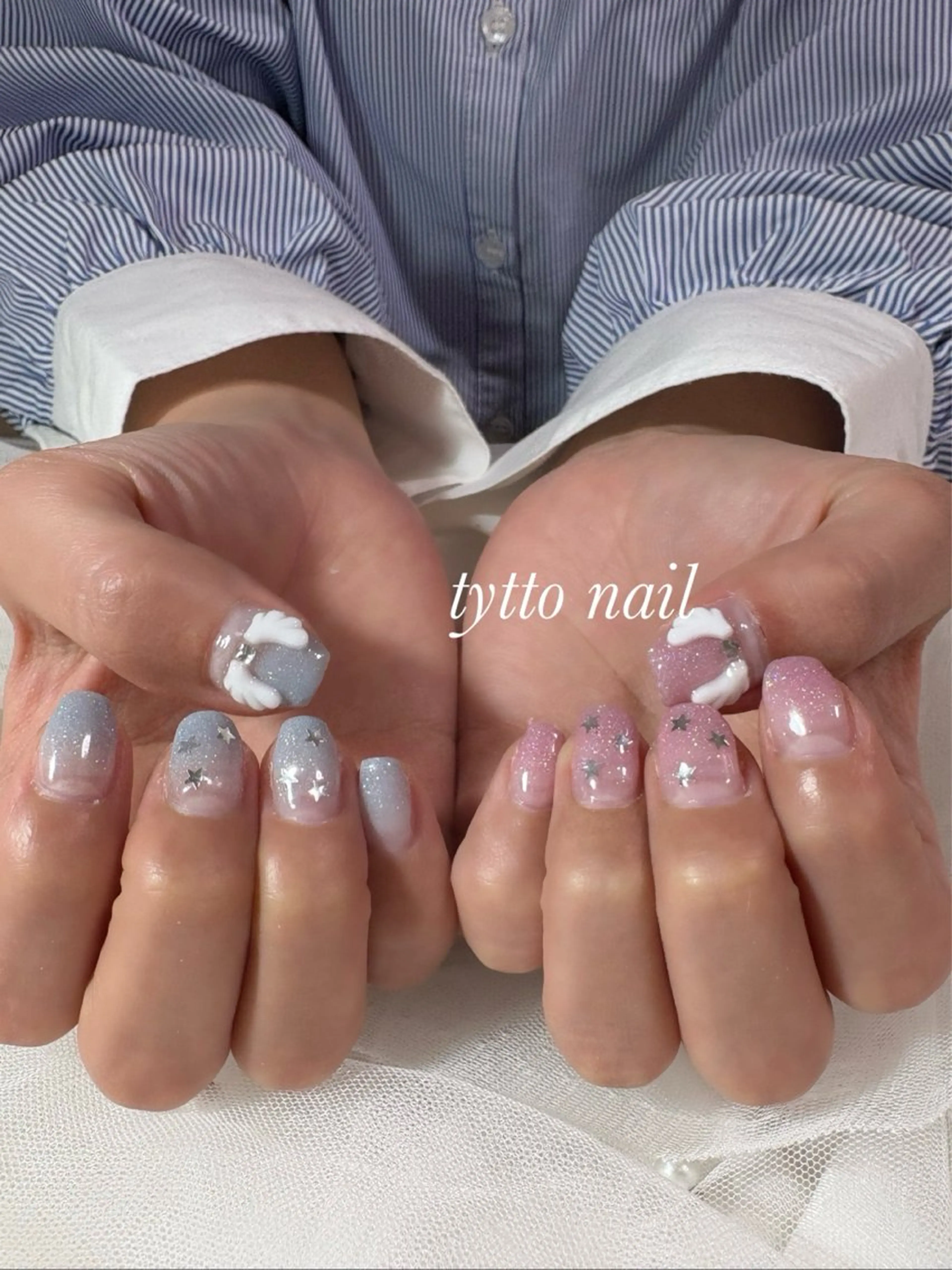 ネイル ガーリー グラデーション キラキラネイル 韓国ネイル ラメ(グリッター) tytto nail ❤︎‪‪eri‪‪のネイルデザイン