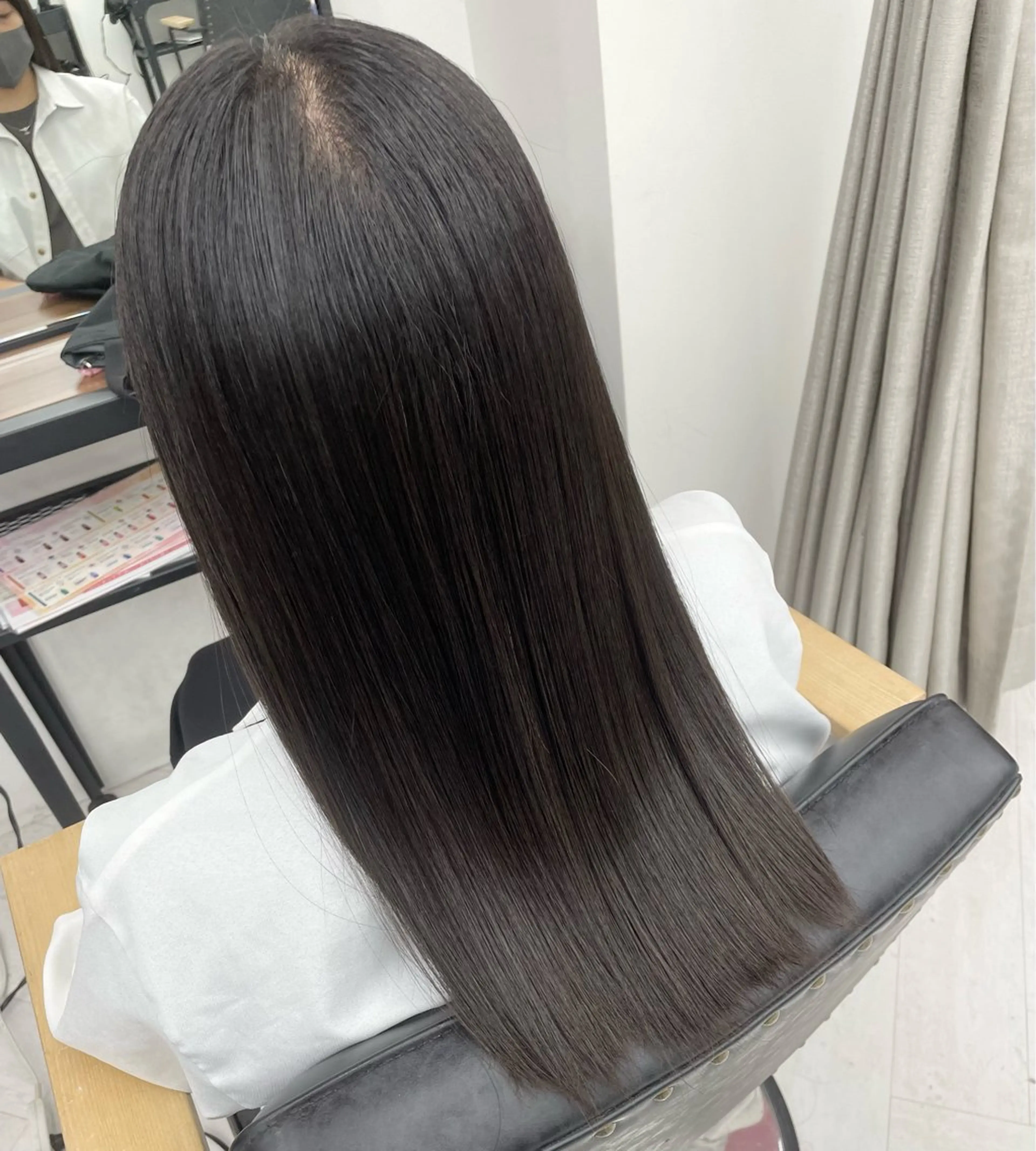 ロング カラー パーマ ヘアアレンジ メンズ 黒髪 グレージュ 髪質改善 トリートメント mona/ ストレートスタイル✨のヘアスタイル