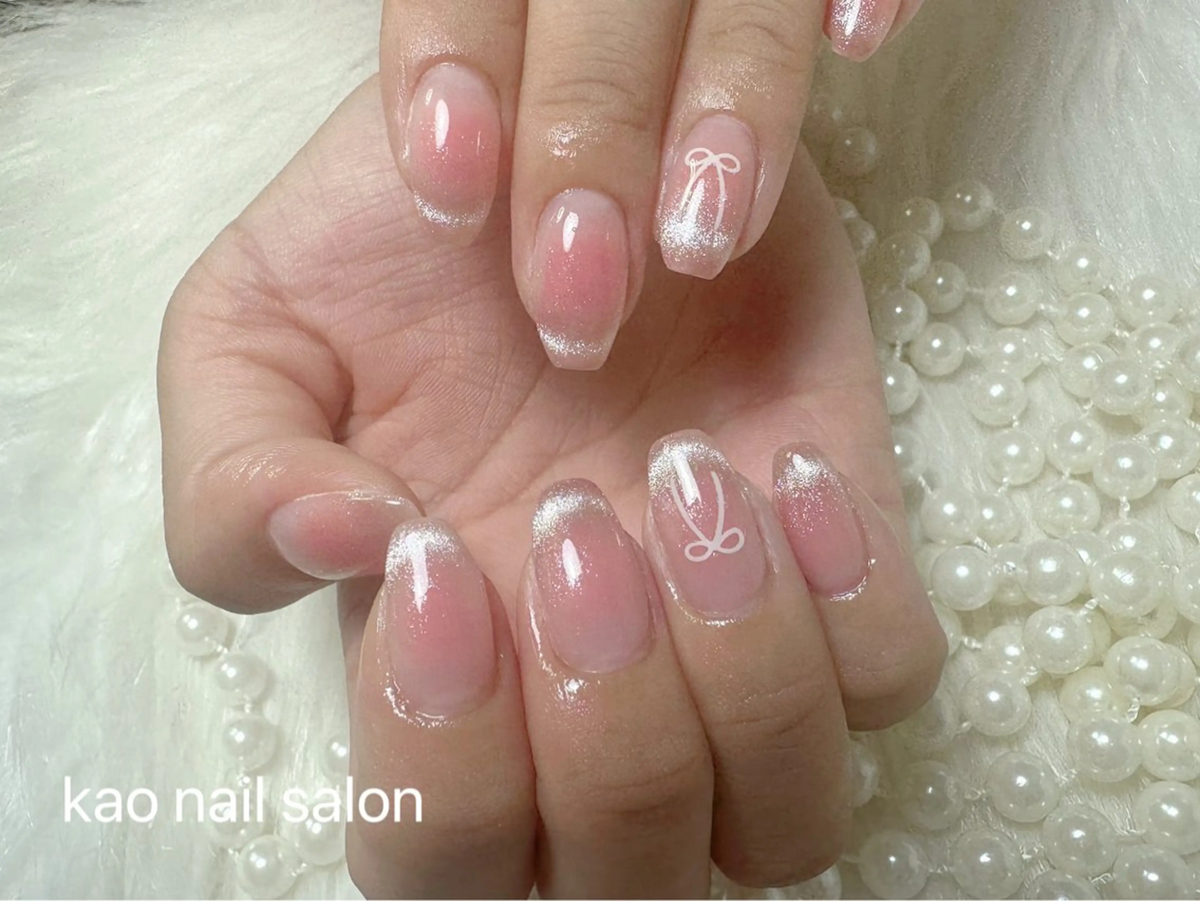 ネイル チークネイル フレンチネイル マグネットネイル マグネットフレンチ ハンドネイル kao nail マグネット/長さだしのネイルデザイン