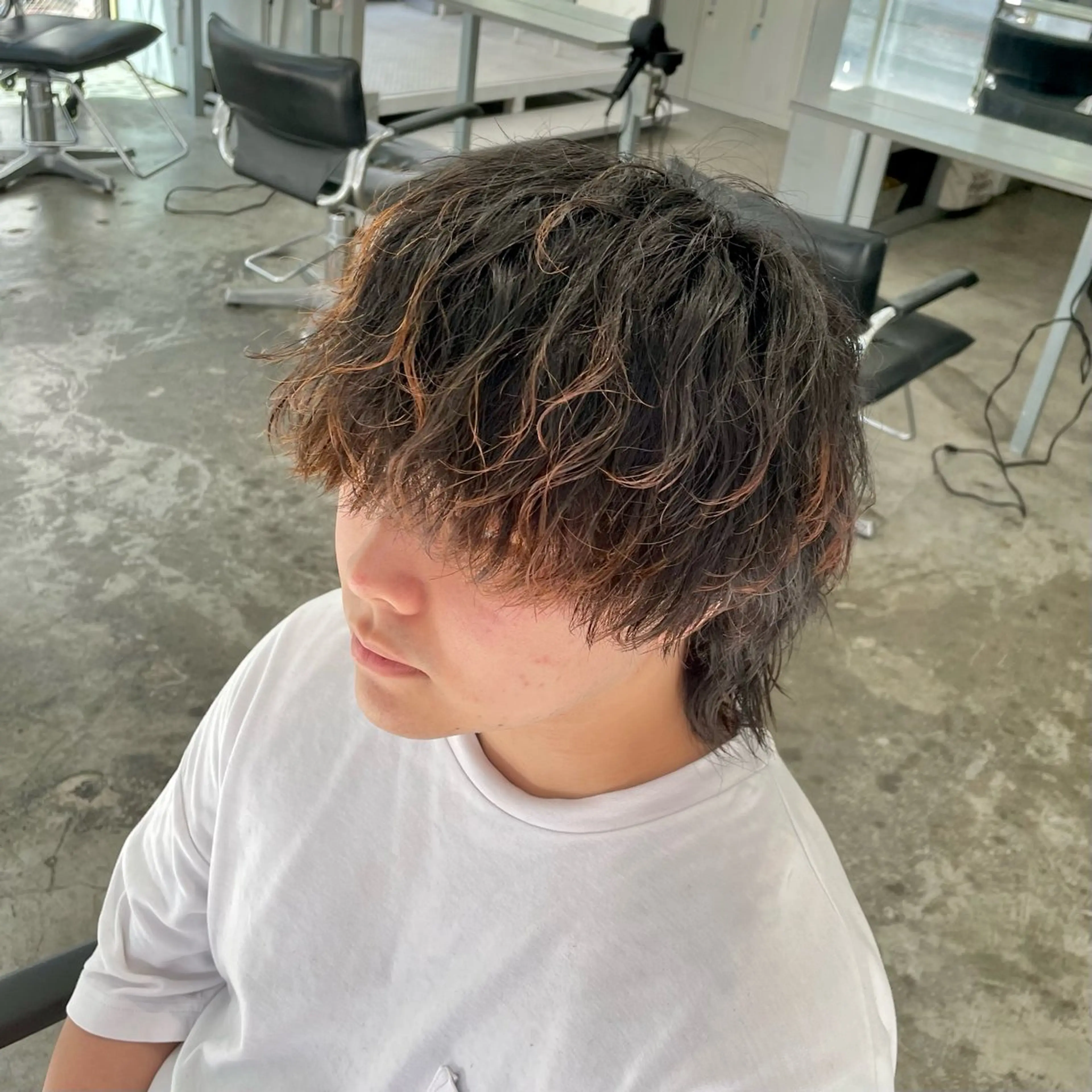 ミディアム パーマ メンズ カット パーマ メンズ特化美容師/ 藤戸 椋のヘアスタイル