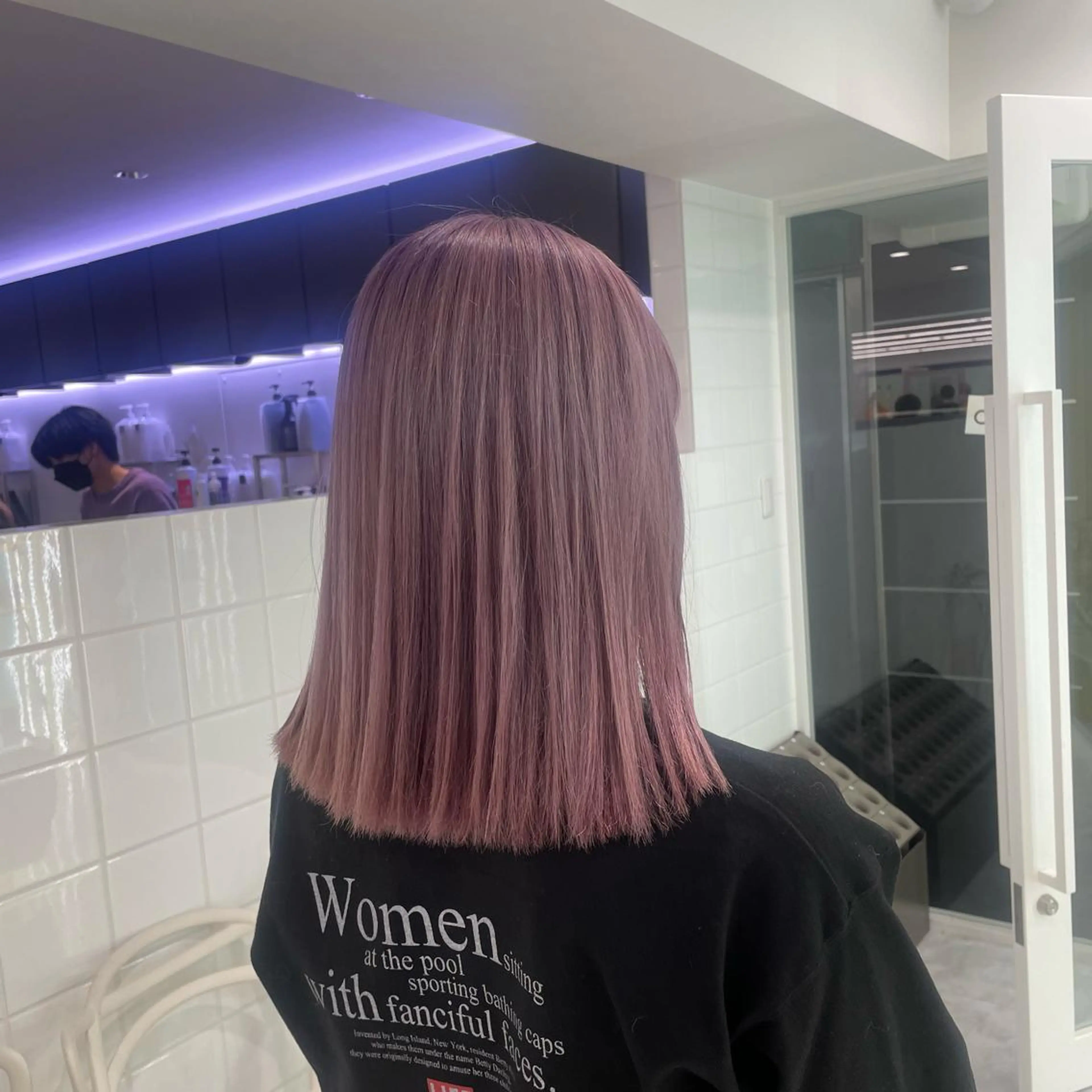 ミディアム ピンクブラウン ピンクラベンダー 🤍韓国トレンド ヘア🤍miku🤍のヘアスタイル