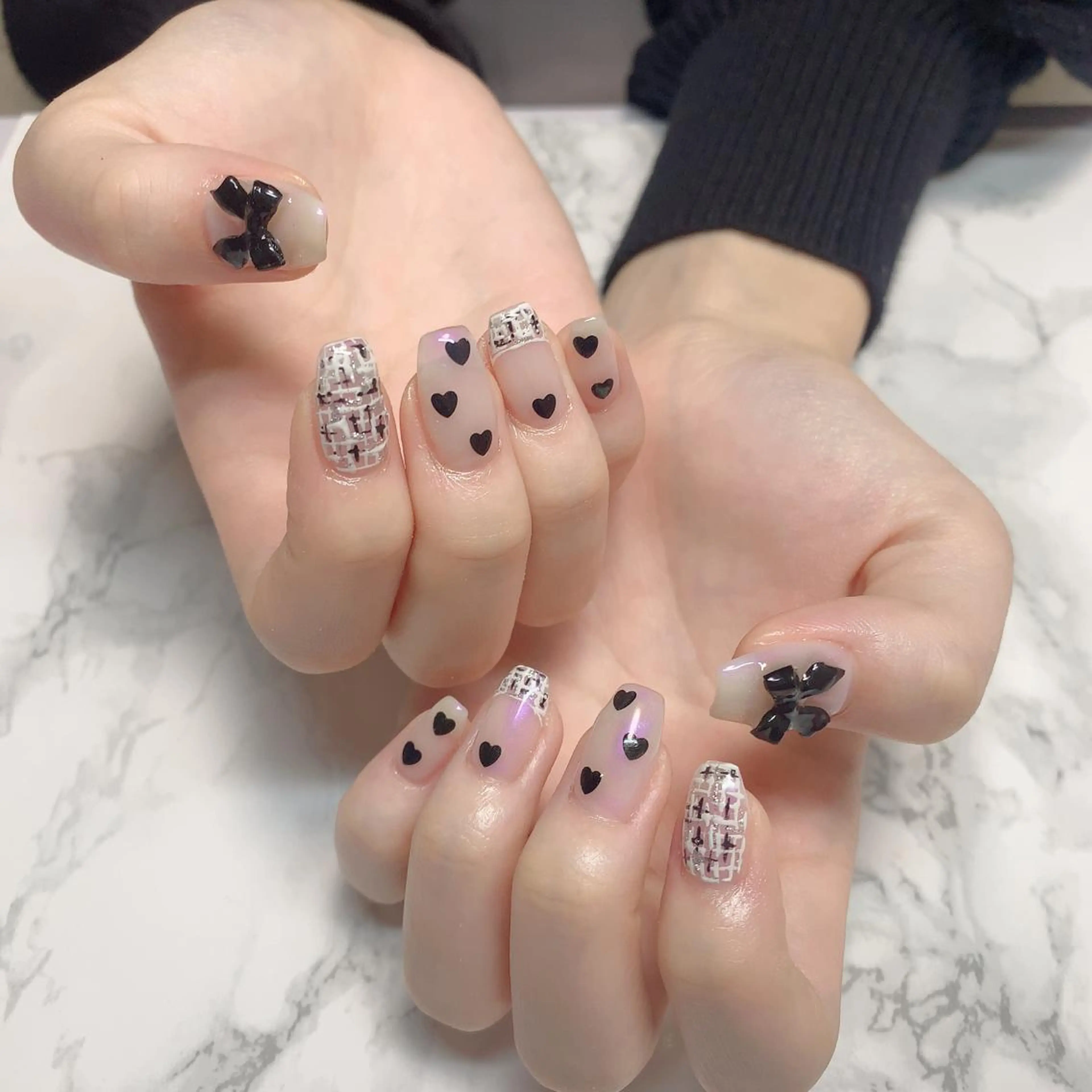 ネイル はな💎ネイル ワンホン、長さ出しのネイルデザイン