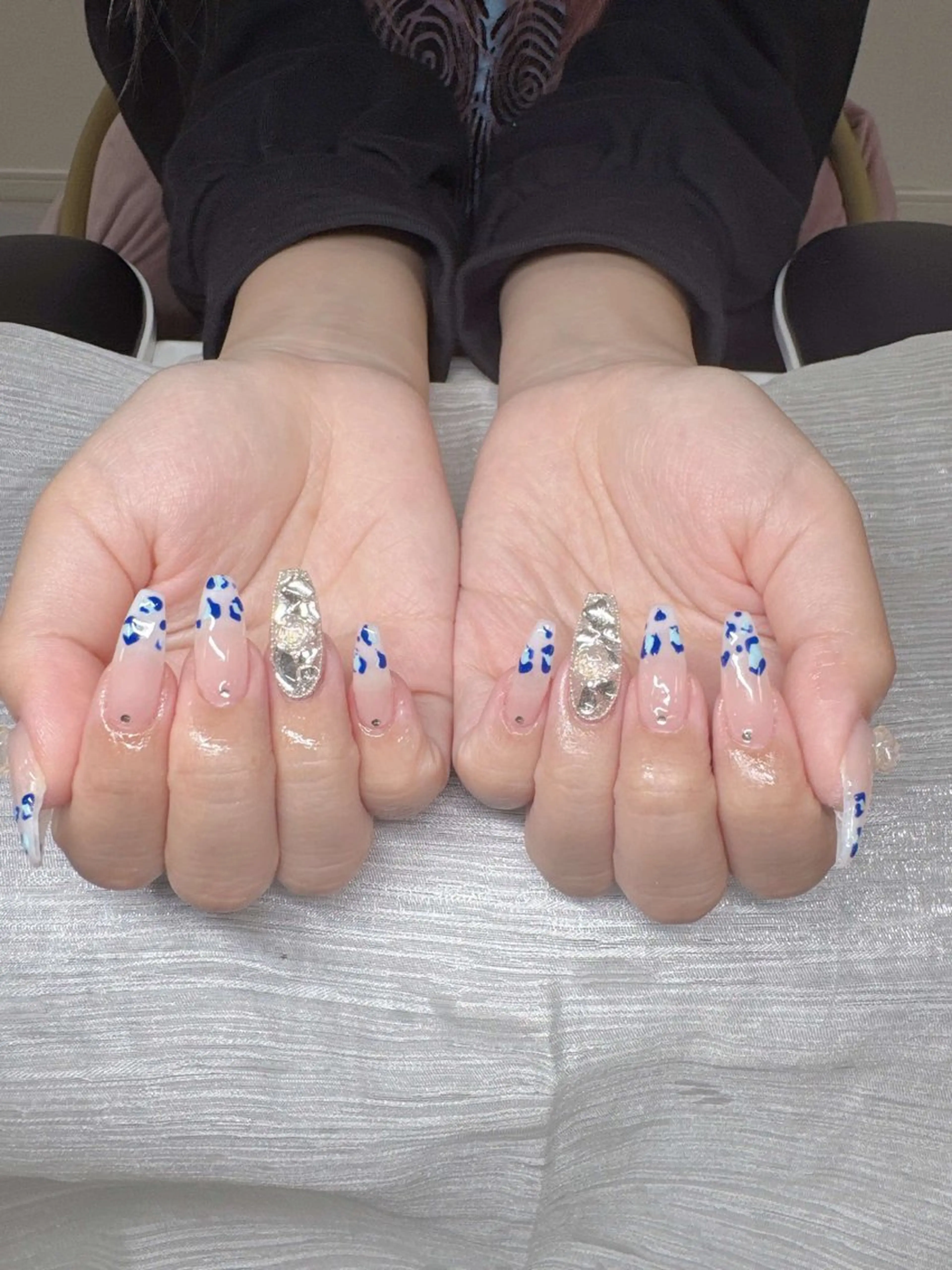 ネイル 長さ出し グラデーション キラキラネイル マグネットネイル ニュアンスネイル ハンドネイル Lee Nails チップ長さだし専門店のネイルデザイン